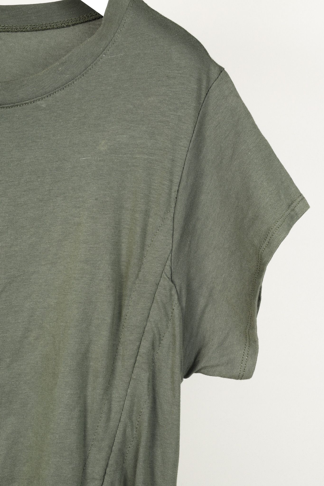 Other Nounke Green Jersey Ruched-Drawstring Midi T-Shirt Dress Size XL / US 12-14 / IT 48-50 - 3 Thumbnail