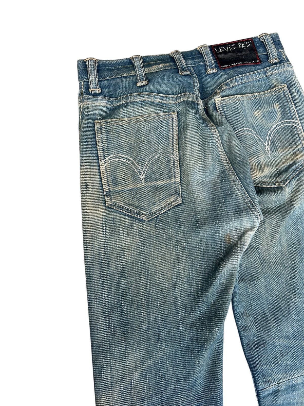 Levi's 2004 Levi’s Red Dirty Mud Stains Denim Patchwork Jeans Thick Size US 29 - 15 Thumbnail