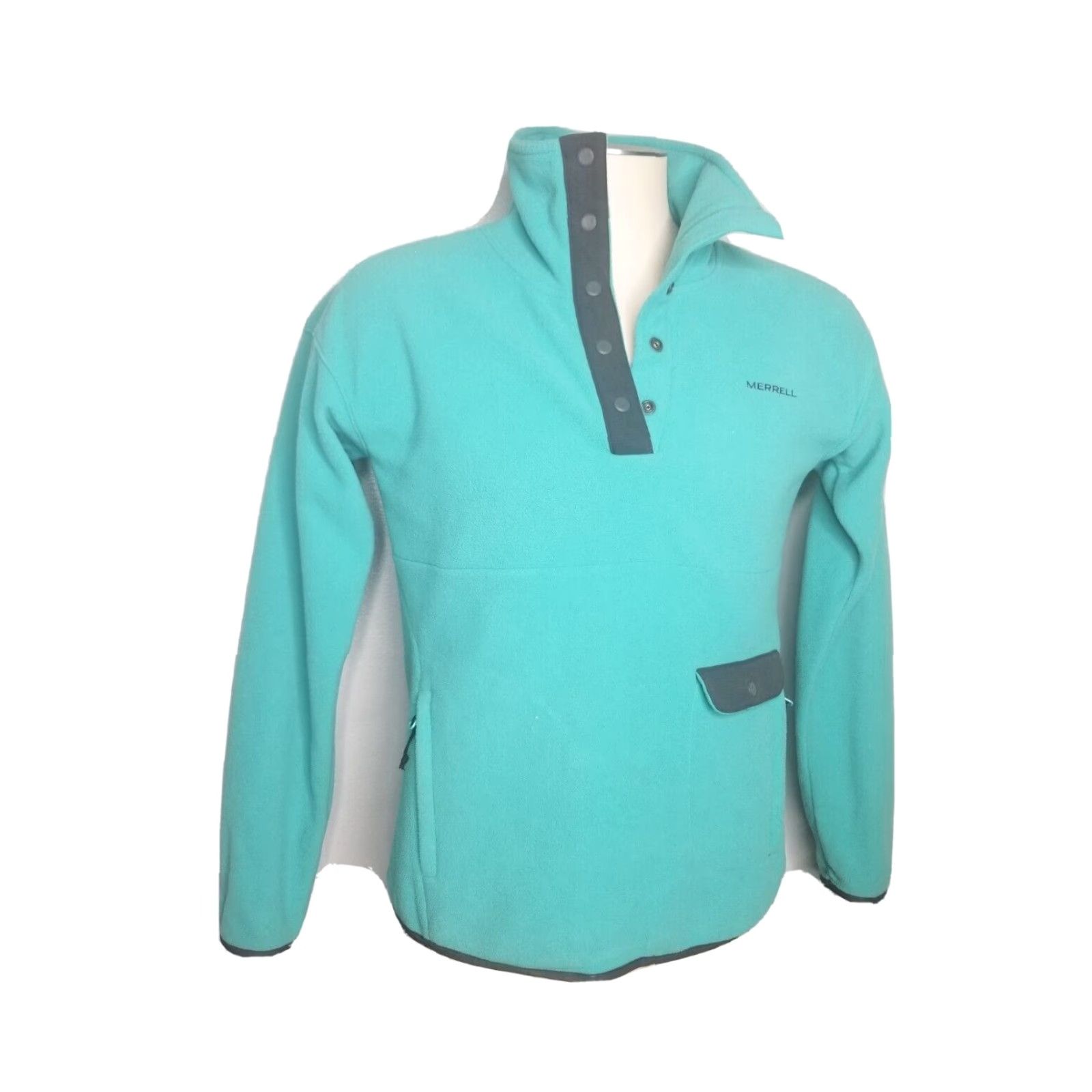 Merrell Merrell Blue Emery Pullover Fleece Jacket Sweatshirt Outdoor Zip Pockets Womens S Size S / US 4 / IT 40 - 2 Thumbnail
