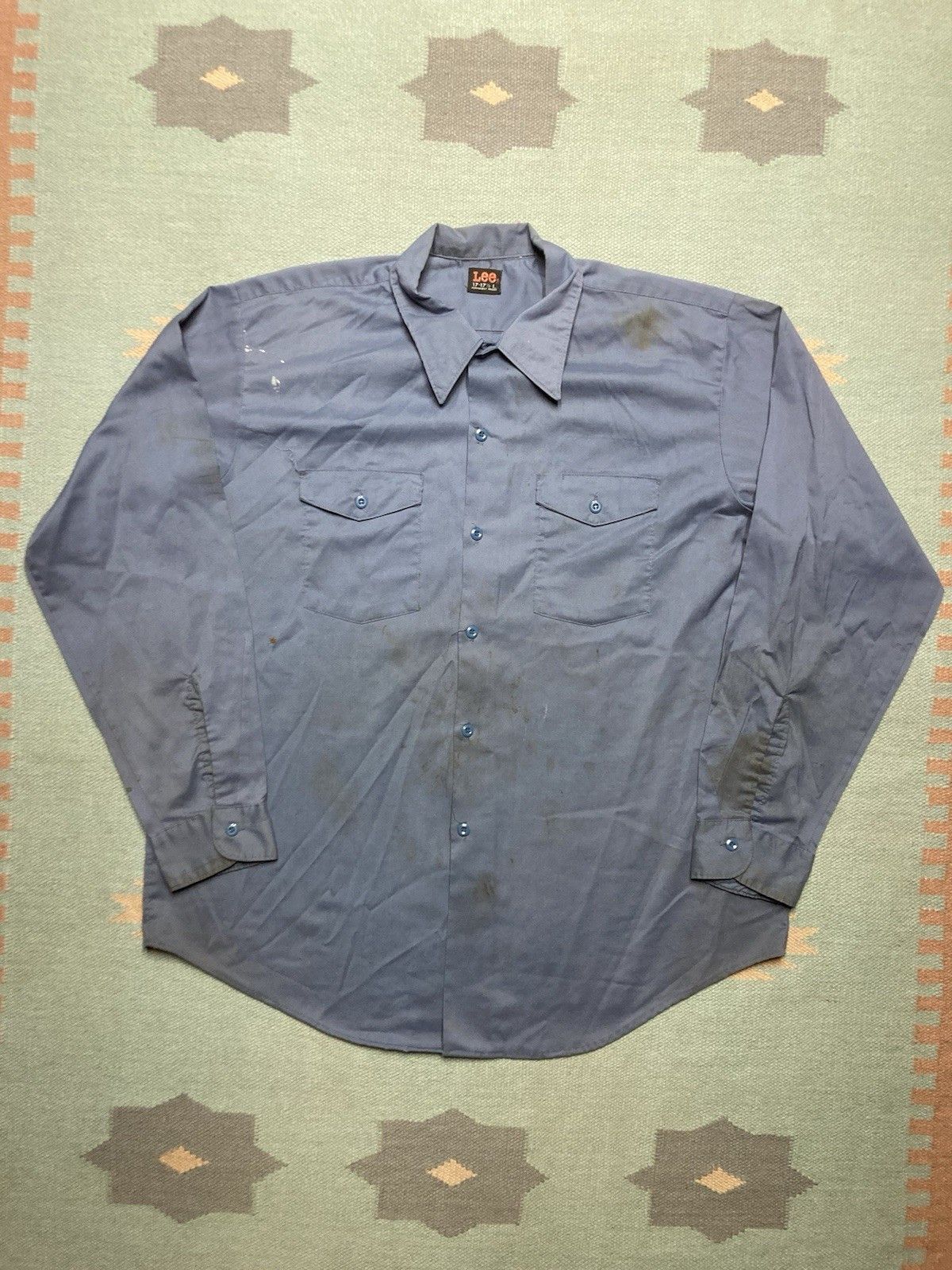 Lee × Vintage Vintage 70s work shirt lee workwear worn stained men’s large Size US L / EU 52-54 / 3 - 1 Thumbnail