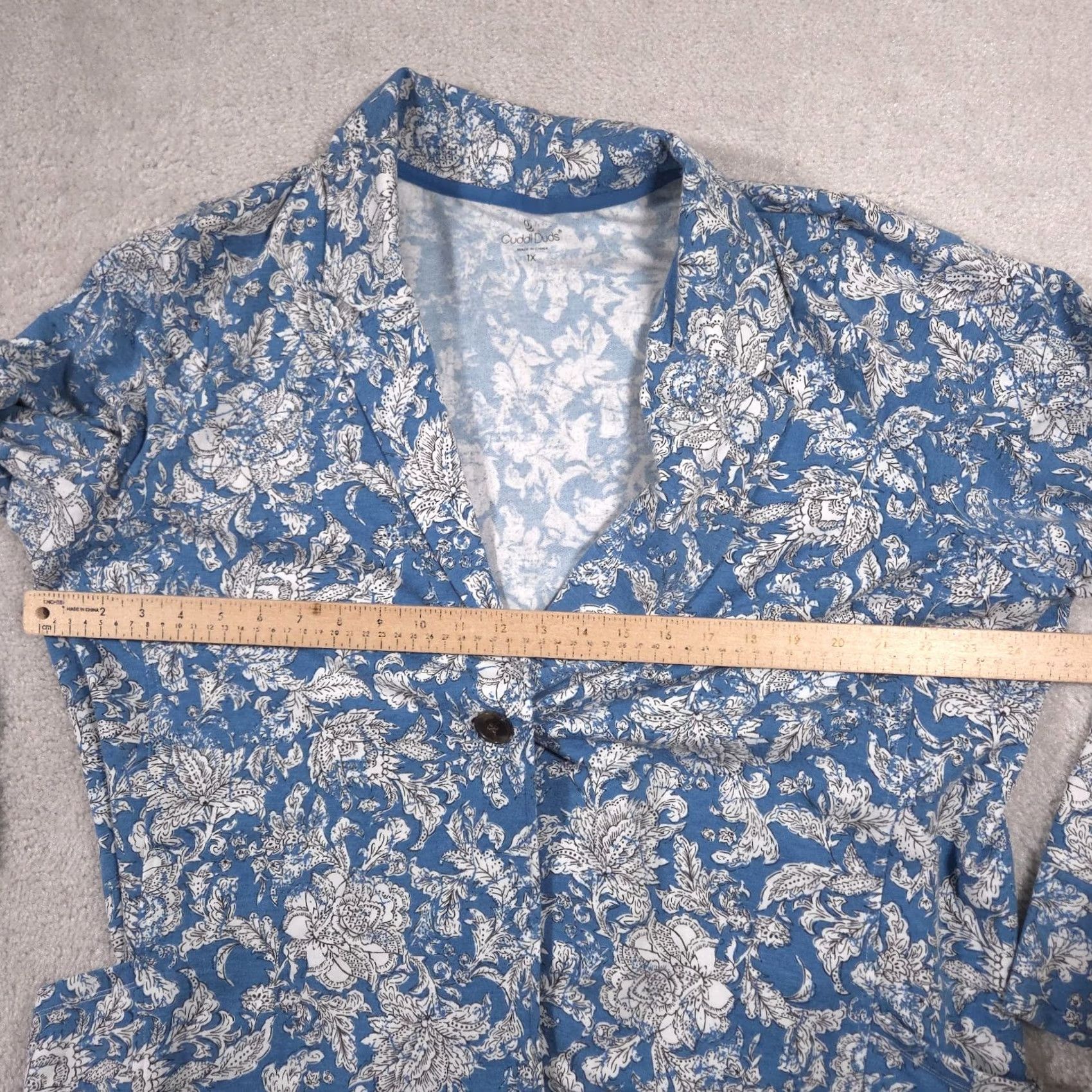 Vintage Cuddl Duds Fleecewear Shacket Womens Plus Size 1X Warm Cardigan Soft 1 Button - Floral Size XL / US 12-14 / IT 48-50 - 7 Thumbnail