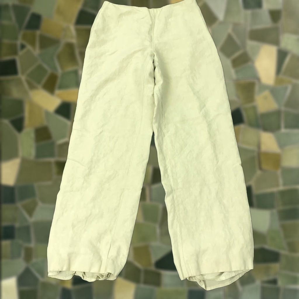 Vintage Sigrid Olsen Pants Womens 6 Beige Linen Blend Lined Straight Leg Casual Pants Wom en Size 28" / US 6 / IT 42 - 1 Thumbnail