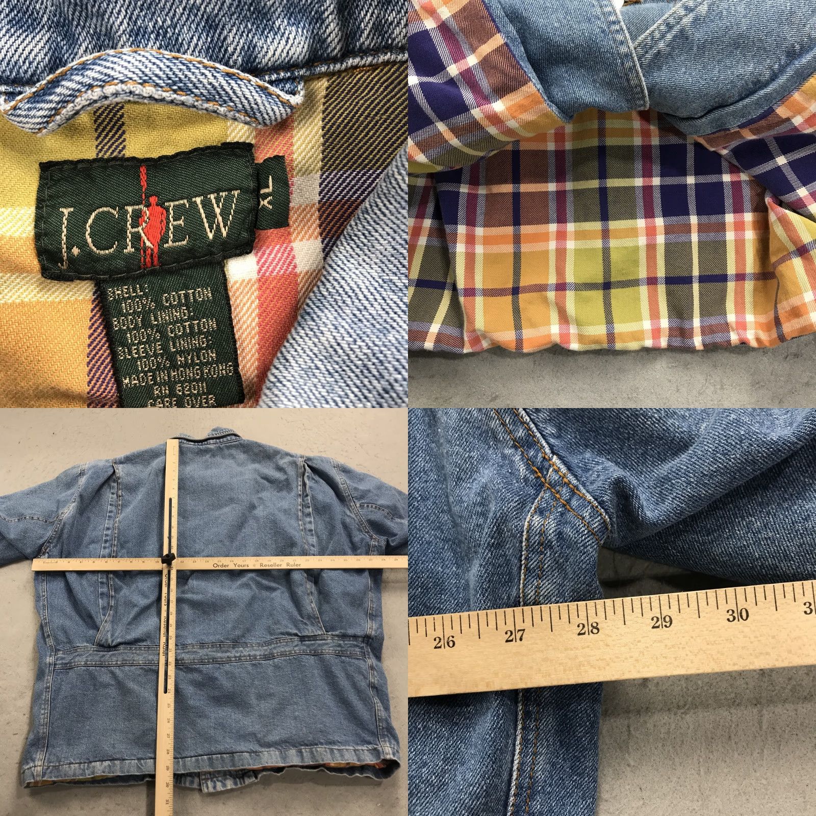 J.Crew VINTAGE J.CREW Jacket Mens XL Blue Oarsman Chore Denim Lined 90s Size US XL / EU 56 / 4 - 8 Thumbnail