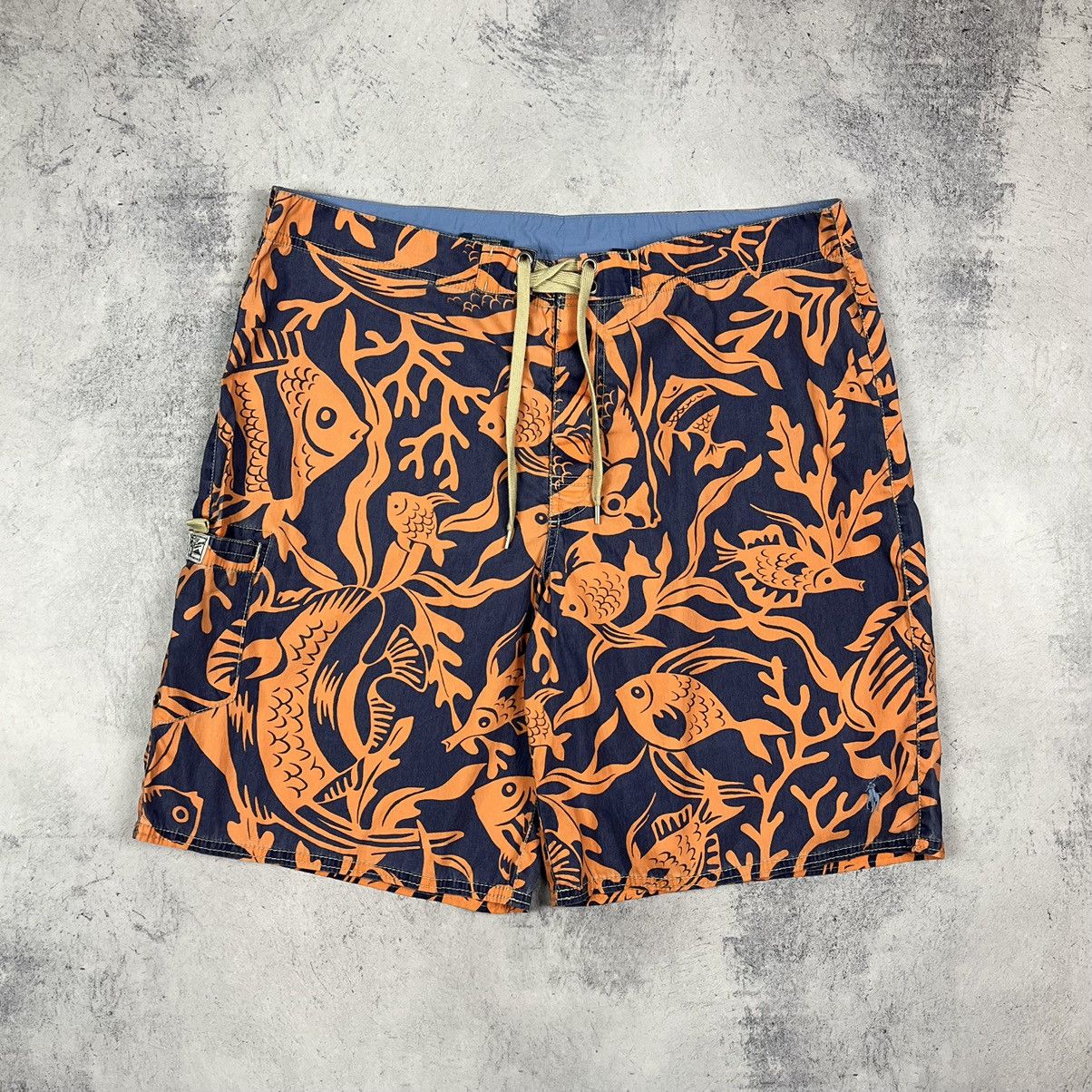 Polo Ralph Lauren Vintage Polo Ralph Lauren fish print logo swim shorts 90’s Size US 34 / EU 50 - 1 Thumbnail