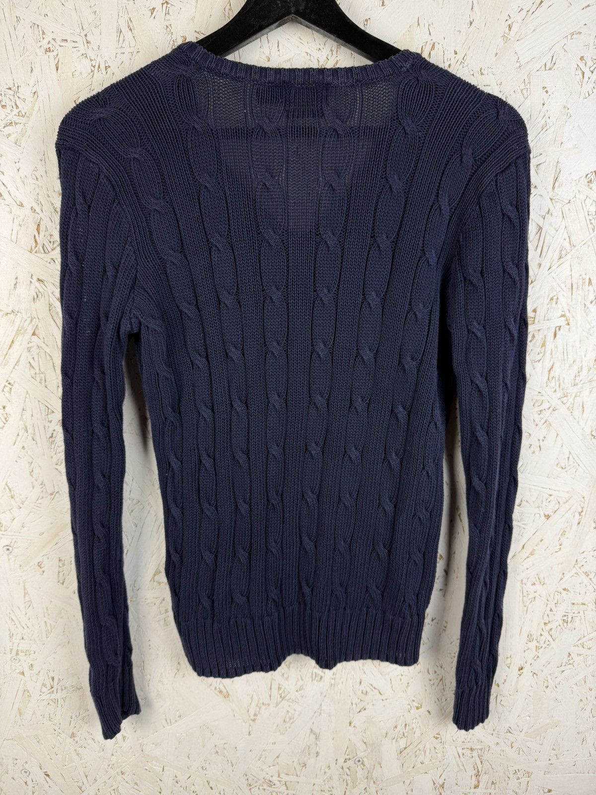 Polo Ralph Lauren Polo By Ralph Lauren V Neck Cable Knit Sweater Blue Size S Size S / US 4 / IT 40 - 3 Thumbnail