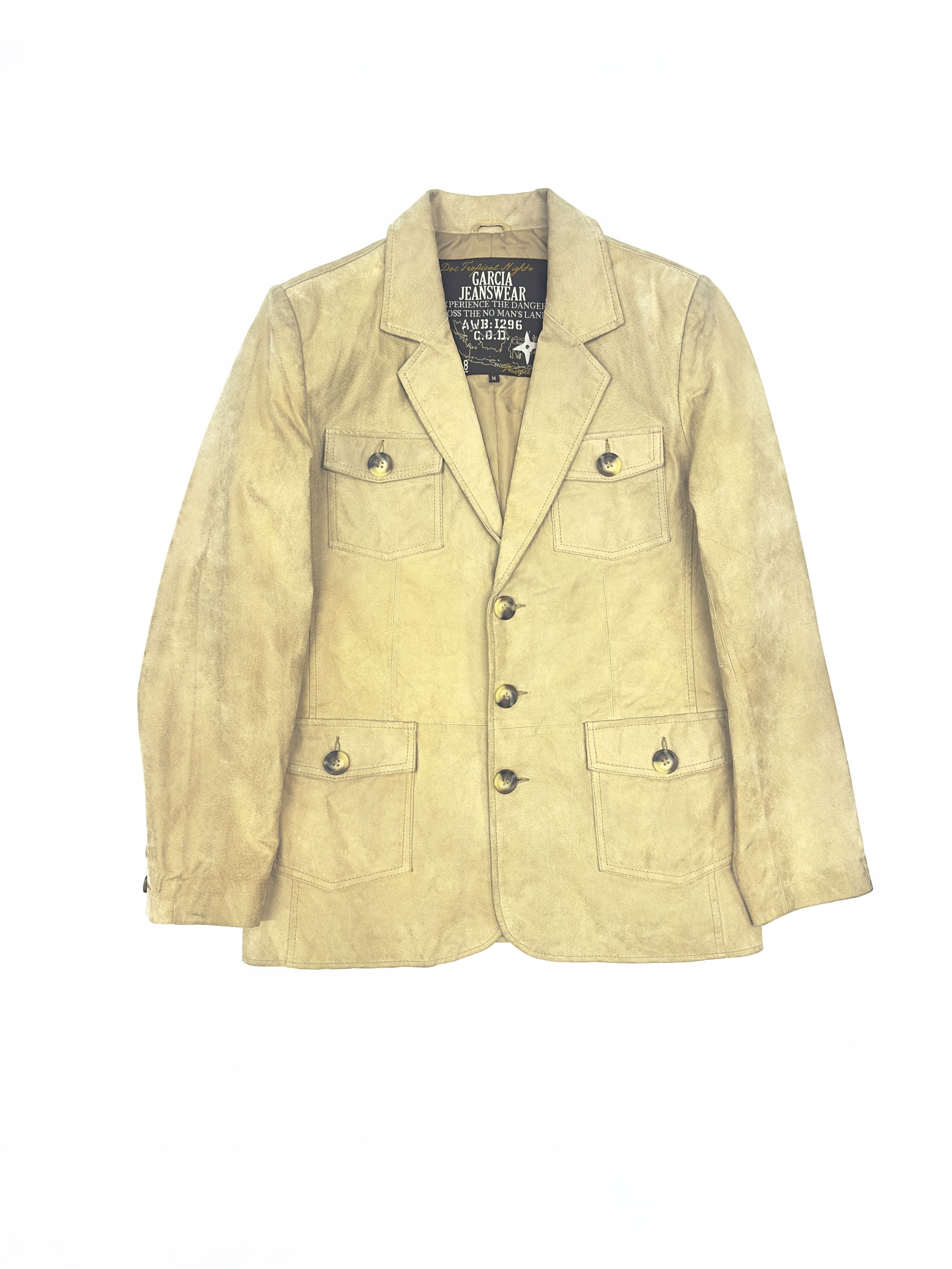 Vintage Garcia Vintage Leather Suede Blazer Jacket 1990s Size 48R - 1 Thumbnail
