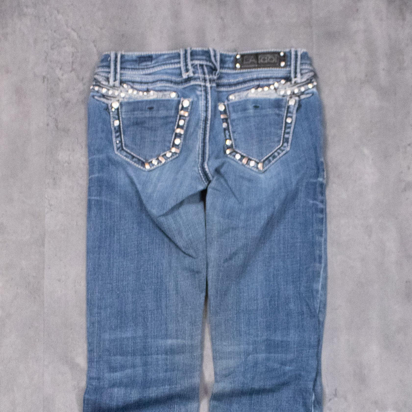 True Religion Y2K's 00's LA Idol's Gem Embellished Skinny Denim Jean's Size US 26 / EU 42 - 10 Thumbnail