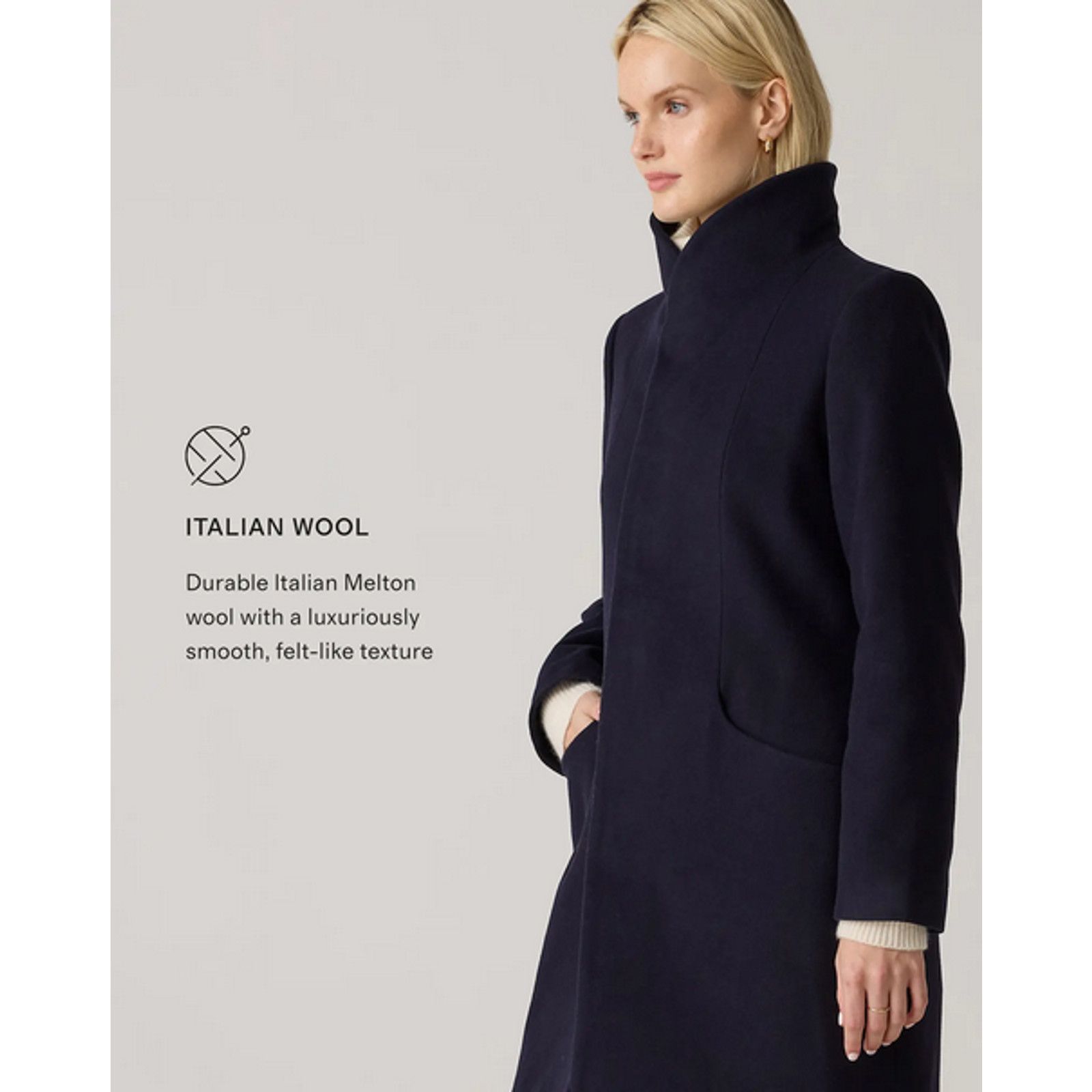 Quince Quince Wool Cocoon Coat Cadet Blue Size S NWT Size S / US 4 / IT 40 - 4 Thumbnail