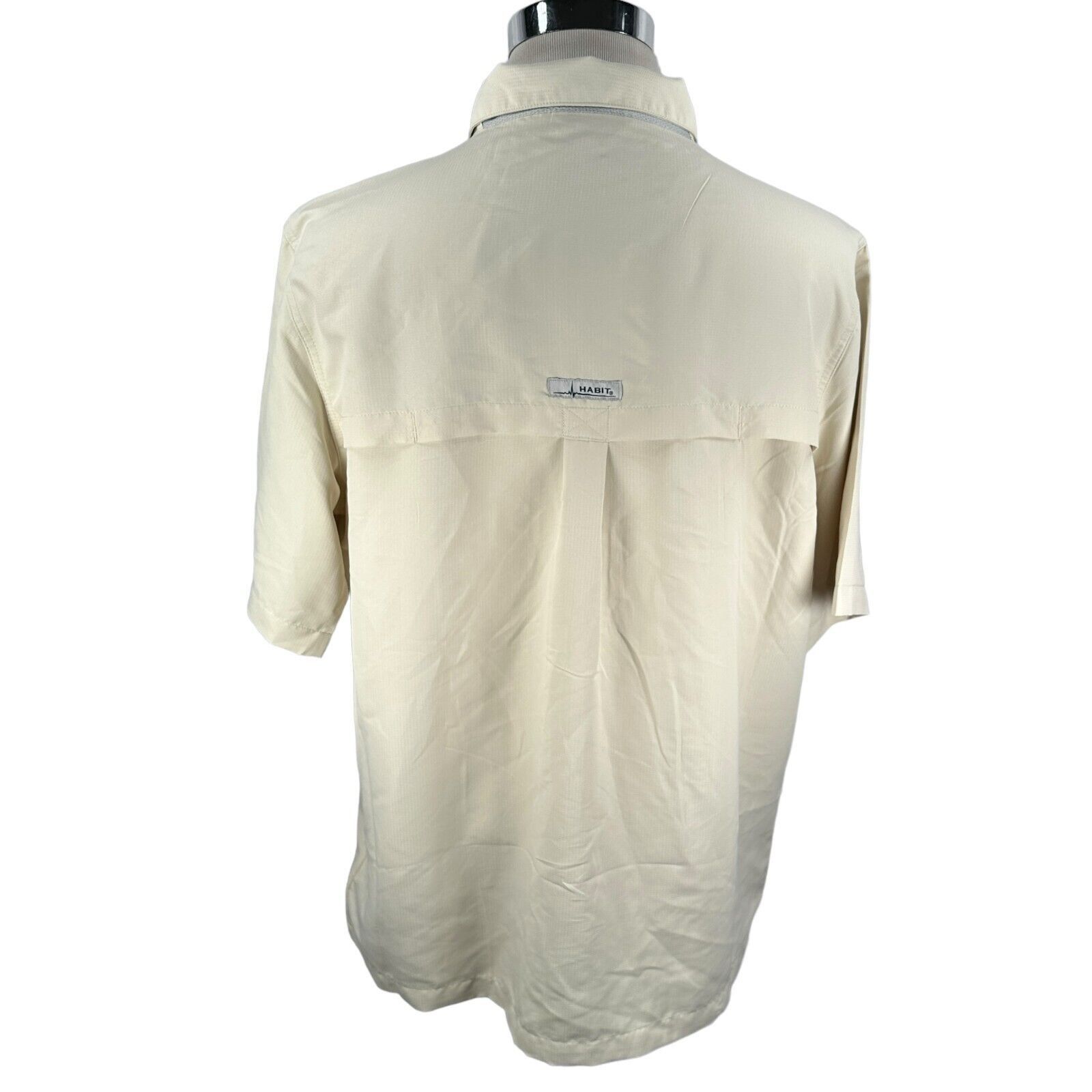 The Unbranded Brand Habit Vented Fishing Shirt Men L Beige Polyester Button-Up Size US L / EU 52-54 / 3 - 3 Thumbnail