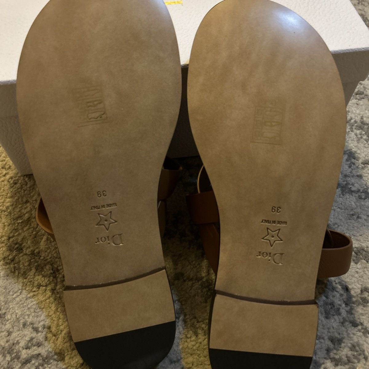Dior Dior DIORIVIERA DIOR Sun TOE-Ring Sandal Camel Calfskin Size US 9 / IT 39 - 6 Thumbnail