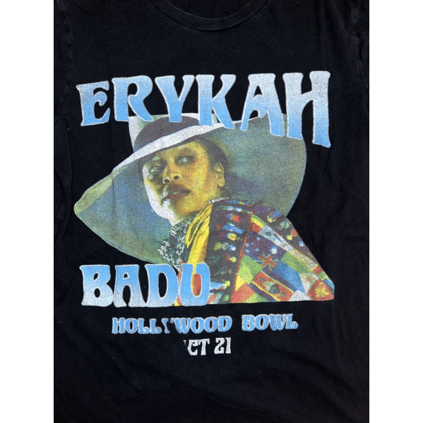Vintage VINTAGE Erykah Badu Hollywood Bowl Tour Concert T-Shirt Black Adult Medium 18x25 Mens Size US M / EU 48-50 / 2 - 2 Thumbnail