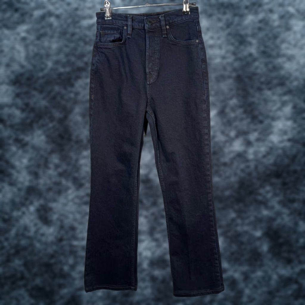 HUDSON Womens Size 25 Faye High-Rise Flare Dark Wash Jeans Organic Cotton Blend Denim 5-Pocket Inseam 31 Blue Womens Jeans