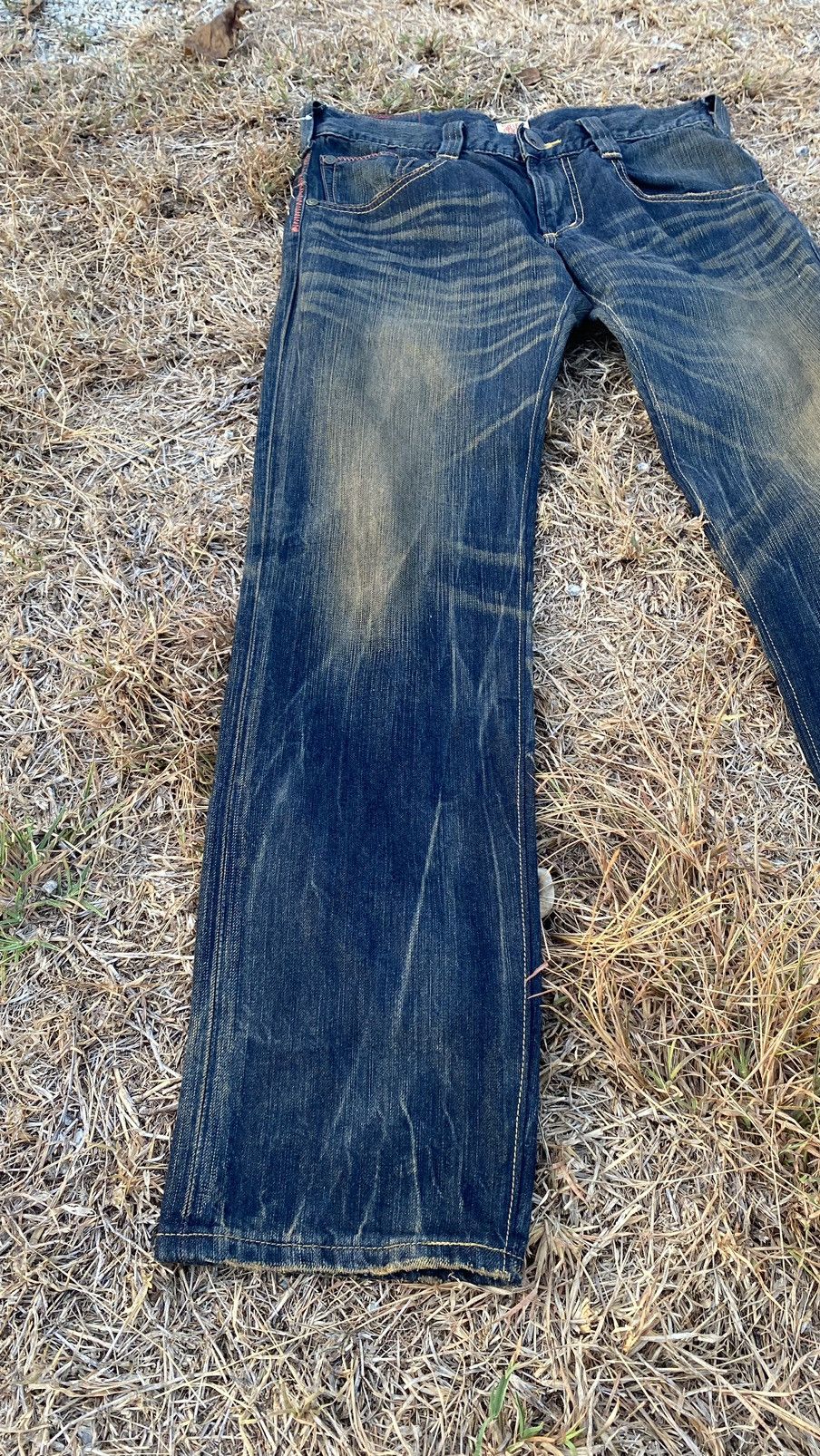 Edwin Edwin Blue Trip Buckle Jeans Very Nice Design Size US 33 - 4 Thumbnail