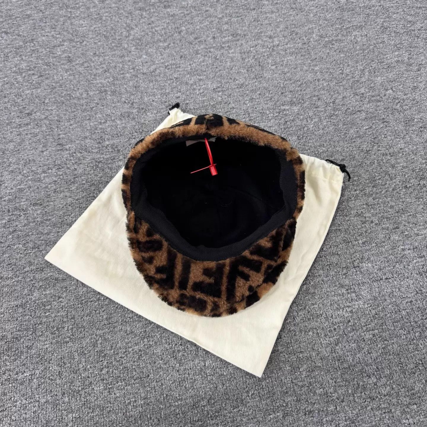 Fendi Fendi Brown Black FF Cashmere Wool Newsboy 99 New Size ONE SIZE - 4 Thumbnail