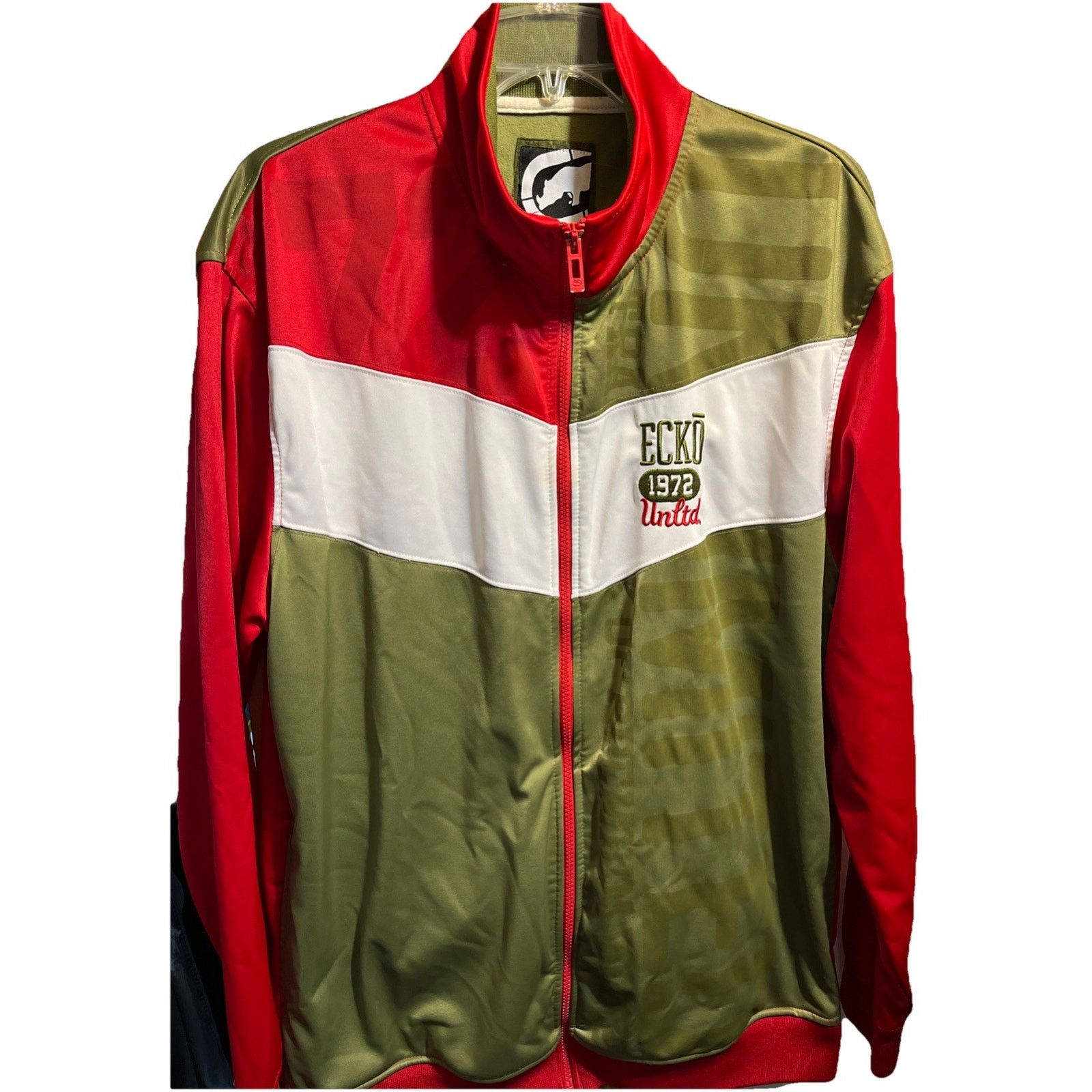 Ecko Unltd. ECKO UNLIMITED Men Track Jacket Size XL Red Green Zip Travel Size US XL / EU 56 / 4 - 1 Thumbnail