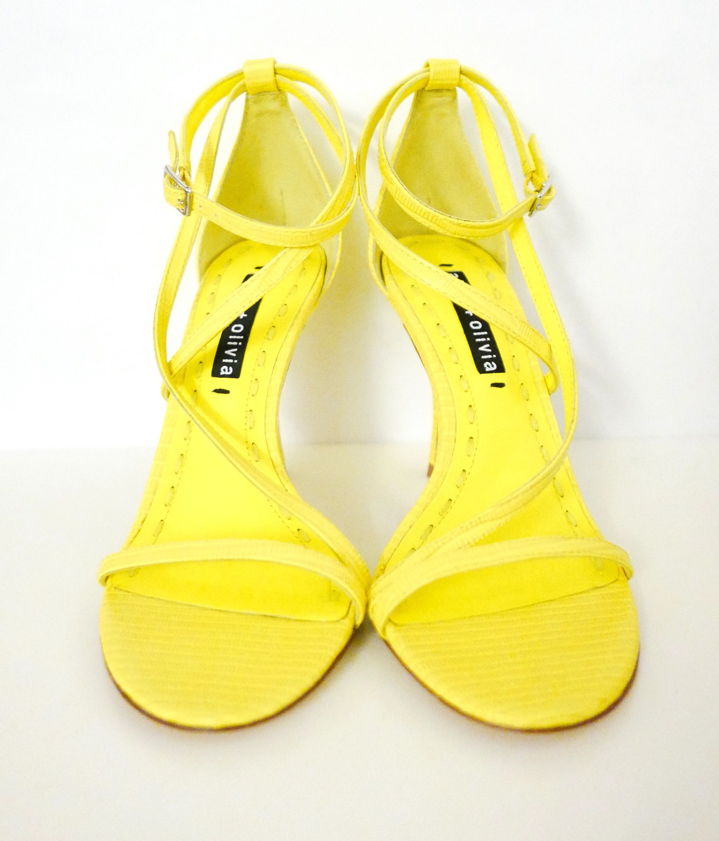 Alice + Olivia Alice & Olivia Deidra Citron Yellow Sandals Size US 6 / IT 36 - 2 Thumbnail