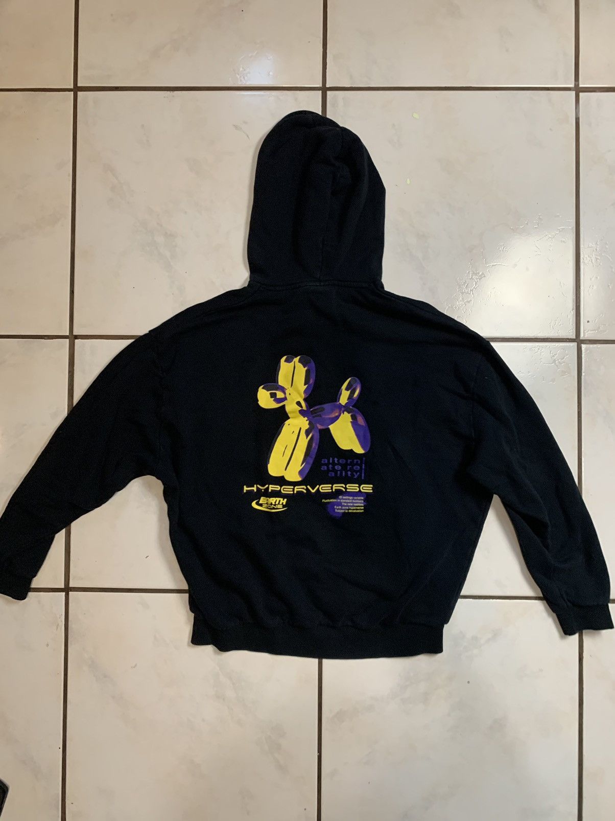 Asos Black balloon dog back graphic Hoodie Size US L / EU 52-54 / 3 - 1 Thumbnail