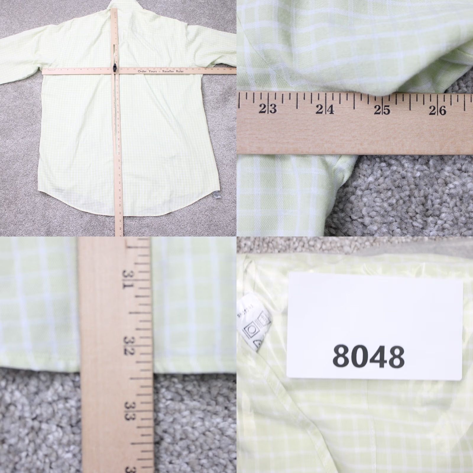 Geoffrey Beene Geoffrey Beene Shirt Mens Large 16 1/2 34/35 Yellow Check Quick Dry Long Sleeve Button-Up Shirt Size US L / EU 52-54 / 3 - 8 Thumbnail