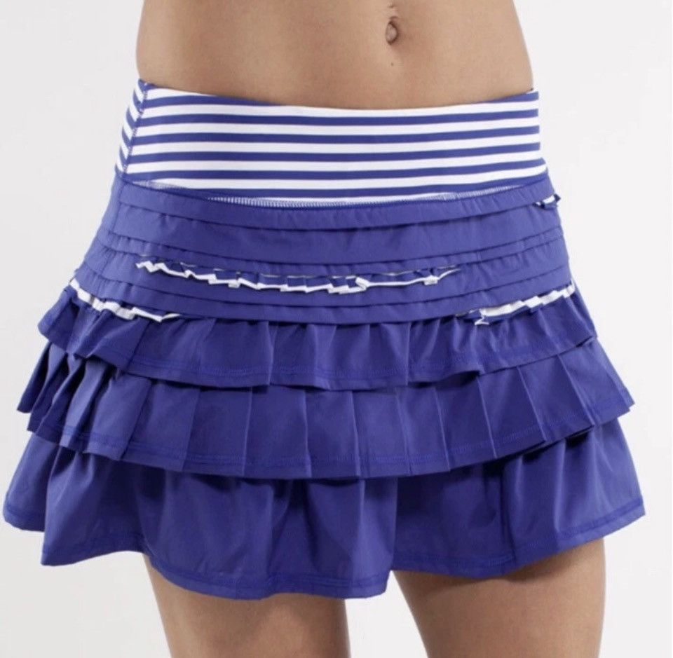 Lululemon Lululemon Run: Back On Track Blue Ruffle Skirt Sz.4 Size 27" / US 4 / IT 40 - 3 Thumbnail