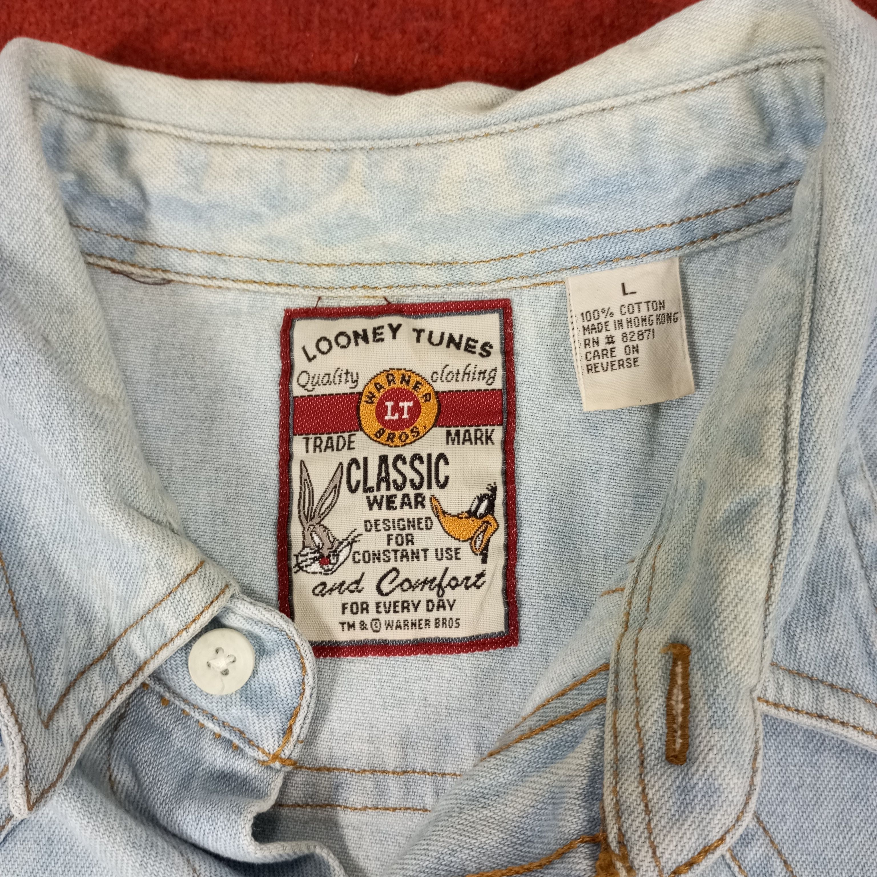 Cartoon Network × Vintage Looney Tunes Cartoon Character Classic Cowboy Design Shirt Size US L / EU 52-54 / 3 - 6 Thumbnail