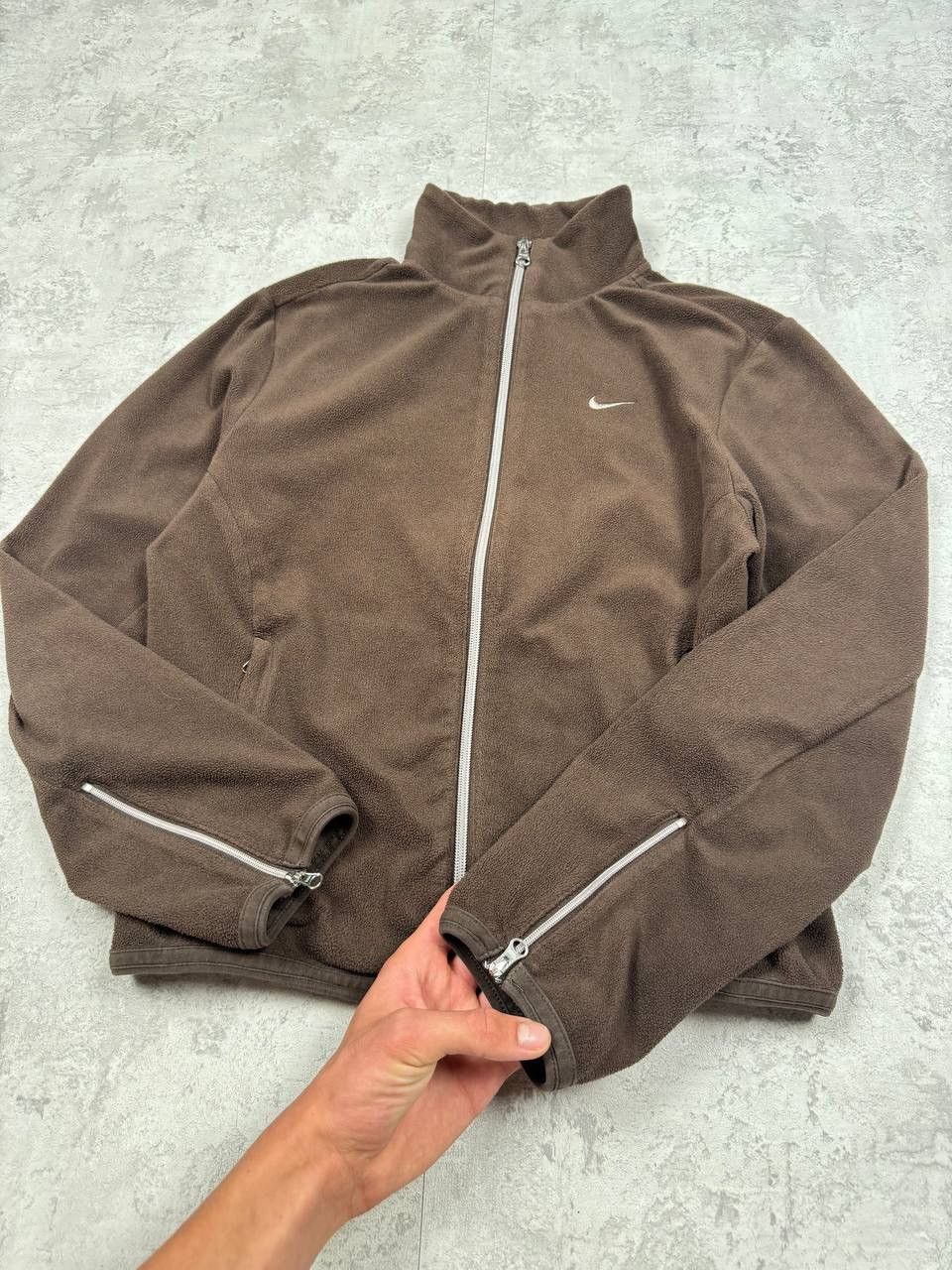 Nike Vintage Nike Brown Fleece Zip Size L / US 10 / IT 46 - 7 Thumbnail