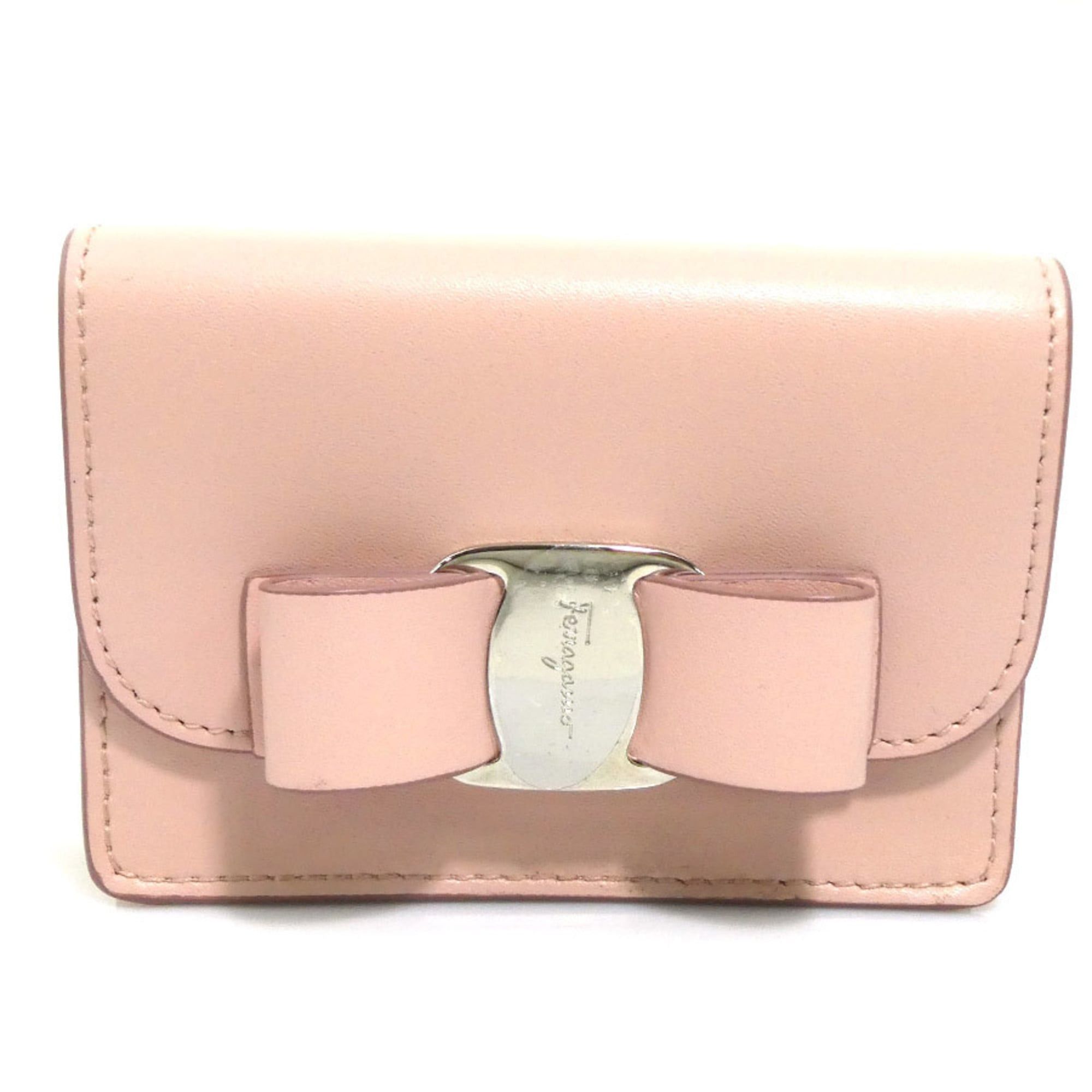 Salvatore Ferragamo Salvatore Ferragamo Vara Ribbon Leather Coin Purse, Pink, Women's, H31901a Size ONE SIZE - 1 Thumbnail