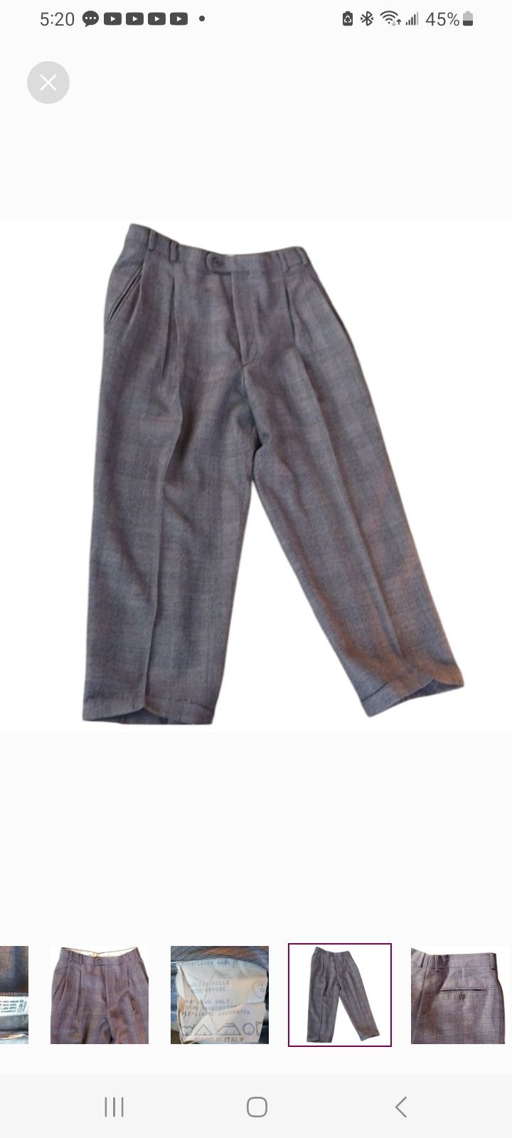 Other ARLOTTA Wool Men's Grey Pants Size US 34 / EU 50 - 7 Thumbnail