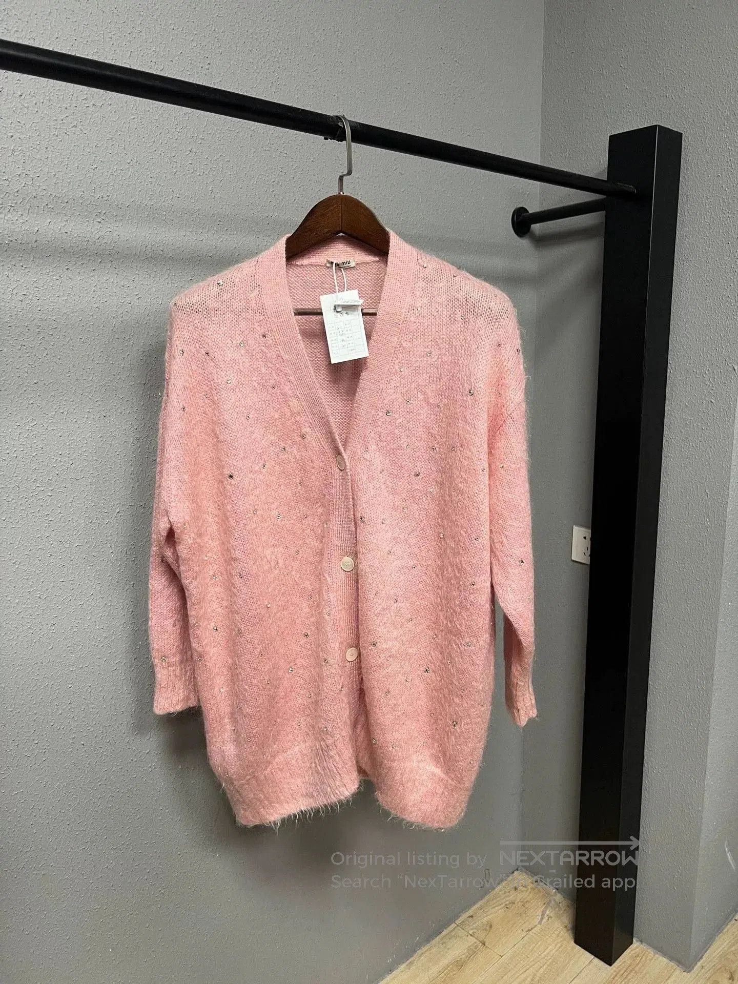 Miu Miu pink embellished cardigan by Miu Miu. Size M / US 6-8 / IT 42-44 - 1 Thumbnail