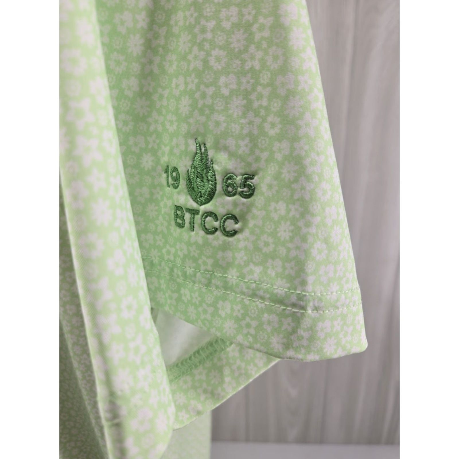 Footjoy FootJoy Polo Men’s Large Green Floral Geometric 1965 BTCC Logo Shirt Size US L / EU 52-54 / 3 - 4 Thumbnail