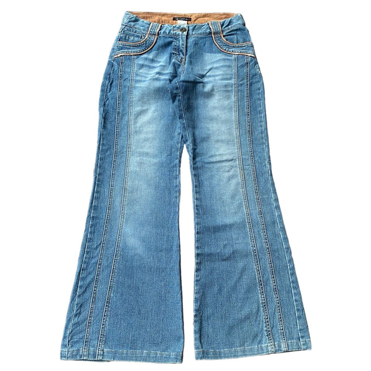 If Six Was Nine × Tornado Mart Vintage Y2K Arnaldo Basini Flared Bootcut Denim Jeans Size US 28 / EU 44 - 1 Thumbnail