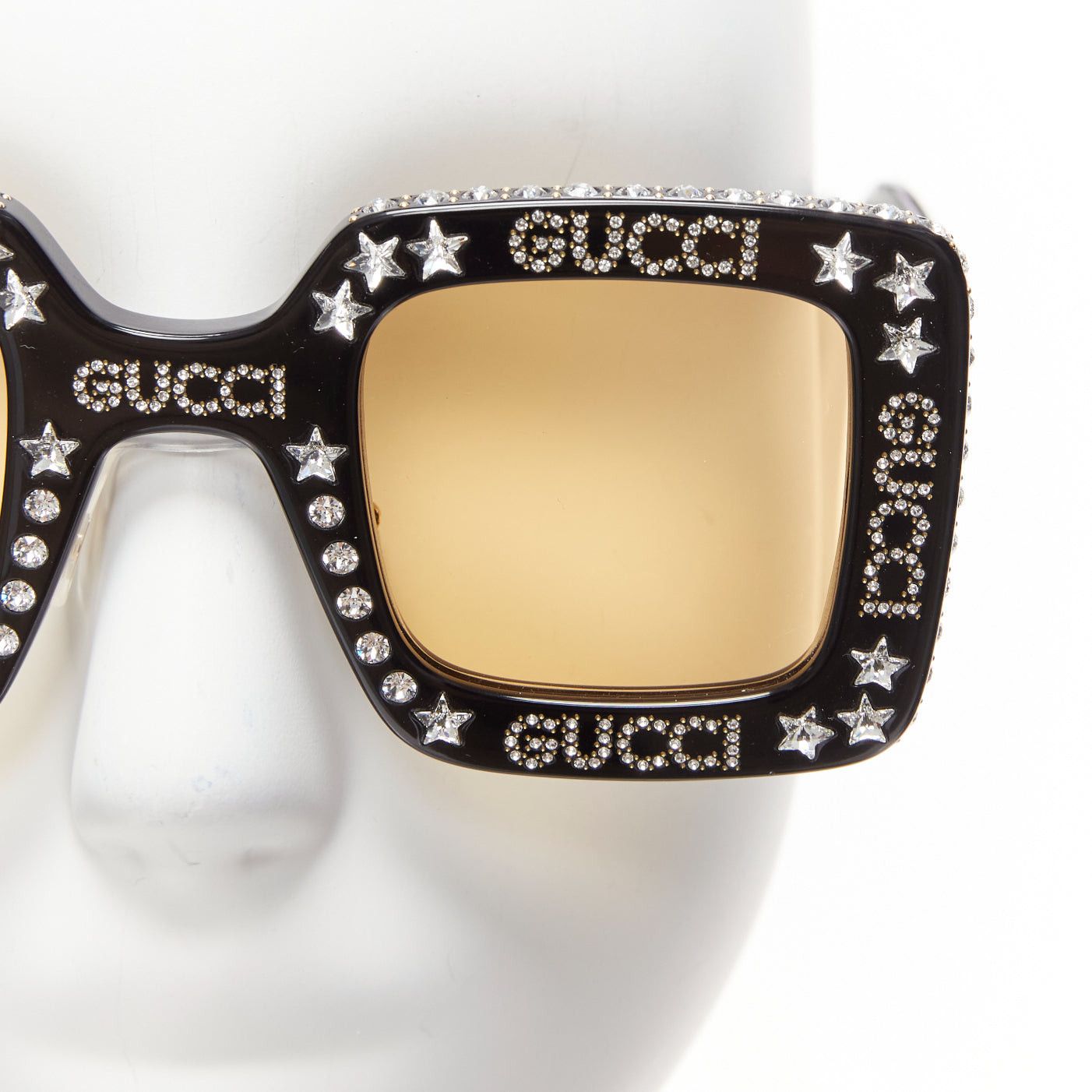 Gucci GUCCI Alessandro Michele Hollywood Forever GG0780S logo crystal black yellow sunnies Size ONE SIZE - 1 Thumbnail