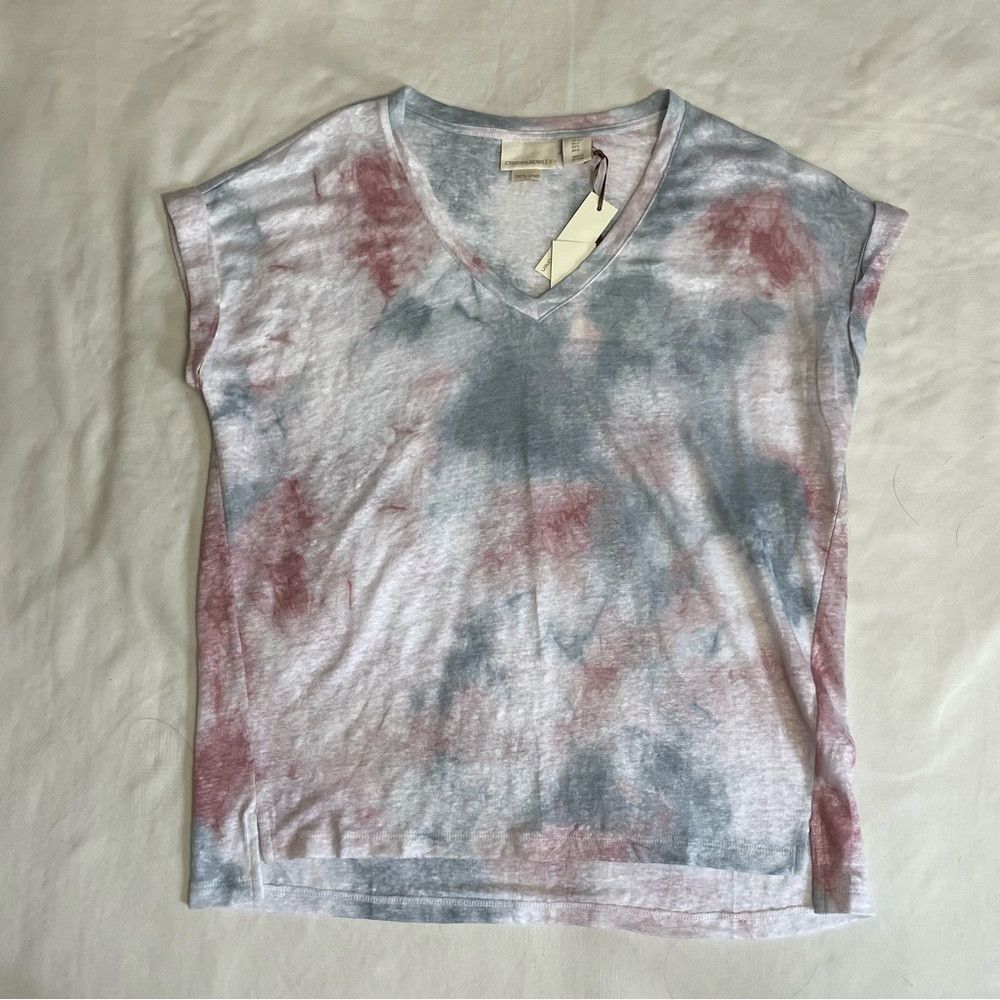 Cynthia Rowley NWT New Cynthia Rowley Tie Dye Short Sleeve Linen Top Size Size S / US 4 / IT 40 - 6 Thumbnail