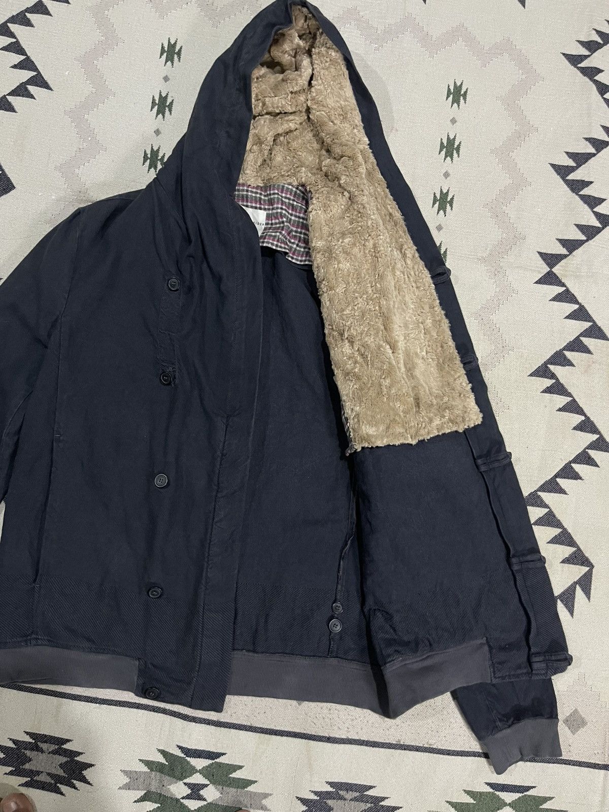 Stephan Schneider 2000s STEPHAN SCHNEIDER BUTTON HOODIE LINEN FLEECE JACKET Size US M / EU 48-50 / 2 - 13 Thumbnail