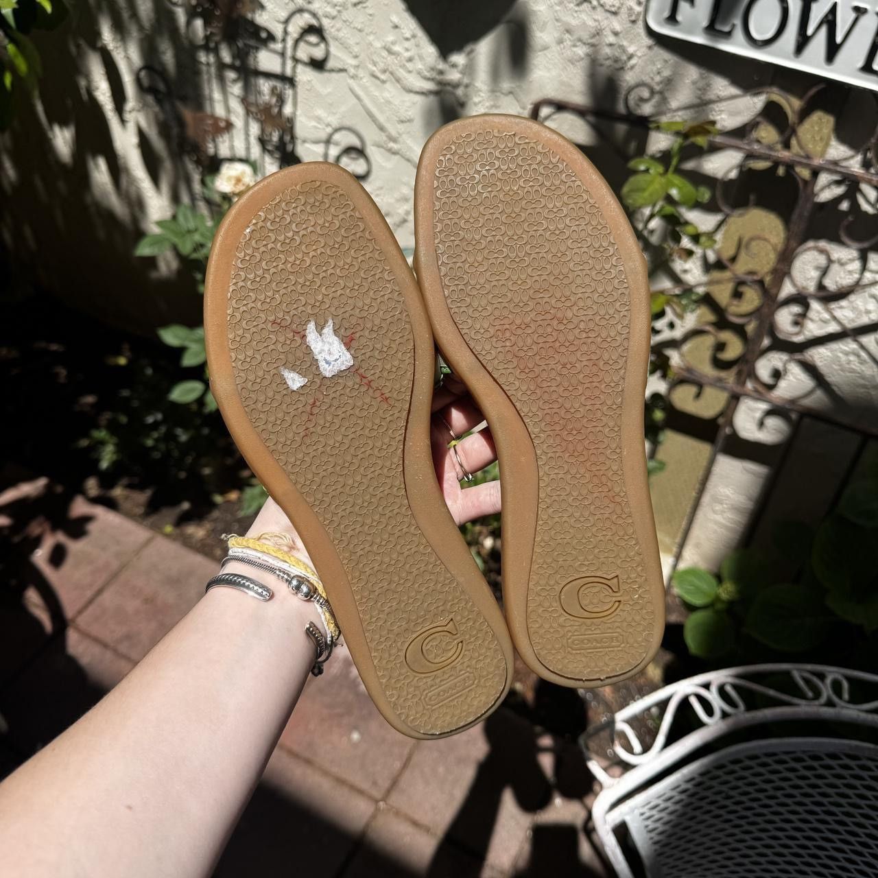 Coach Coach Legacy Turnlock Green & Cream Sandals Size US 7.5 / IT 37.5 - 6 Thumbnail