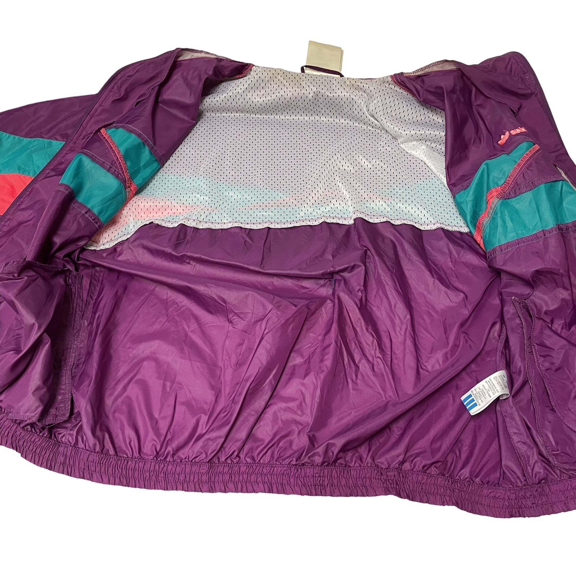 Adidas Vtg Adidas Purple Colorblock SPELLOUT Track NEON Jacket Size US L / EU 52-54 / 3 - 15 Thumbnail