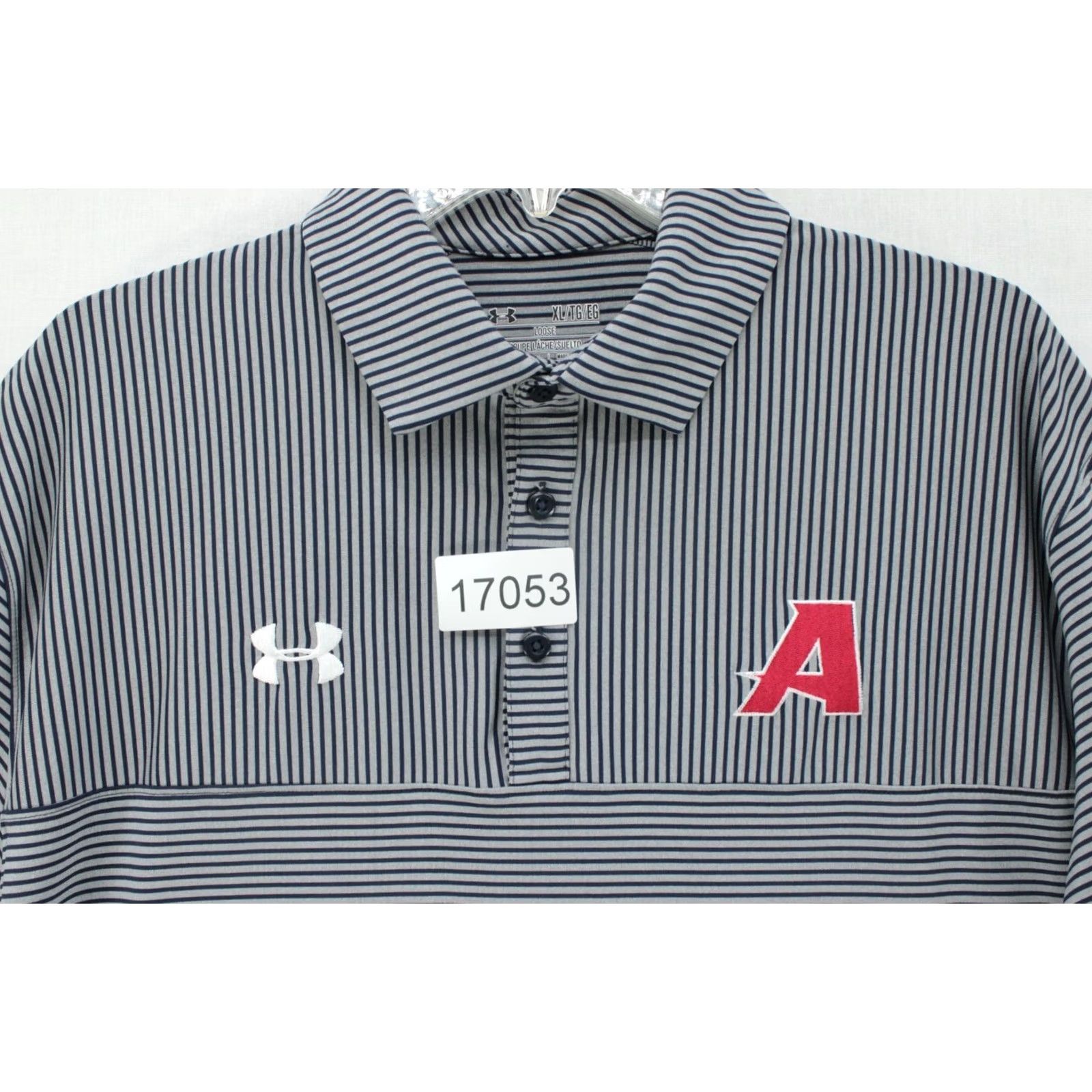 Under Armour Under Armour Polo Shirt Mens XL Golf Heat Gear Blue/Gray Stripes Performance Polo Shirt Mens XL Golf HeatGear Blue/Gray Stripes Size US XL / EU 56 / 4 - 7 Thumbnail