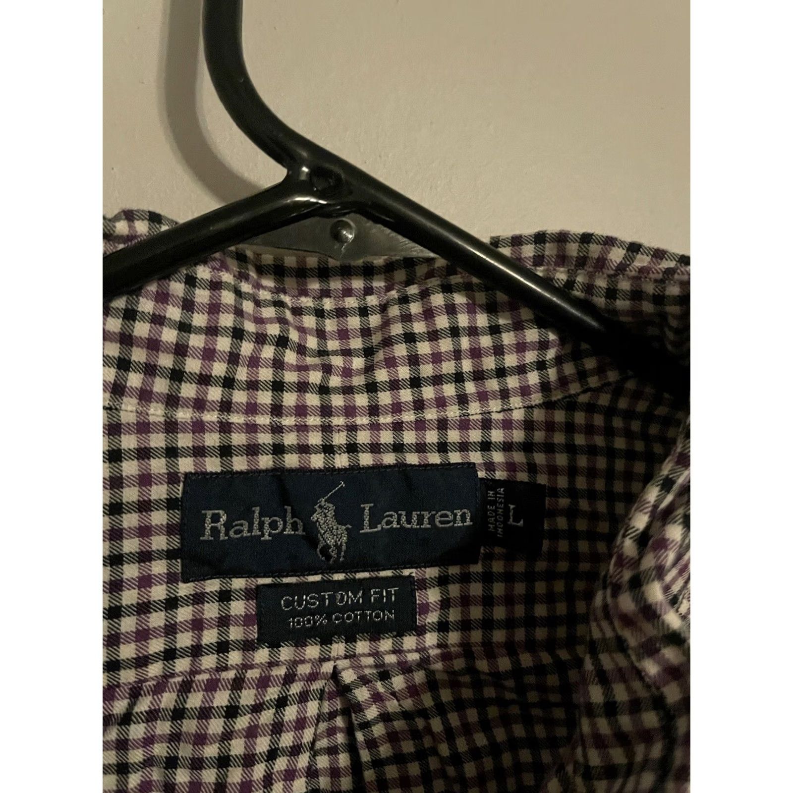 Polo Ralph Lauren Polo Ralph Lauren Shirt Button Up L/S Custom Fit Men's L Purple Black Check Multicolor Size US L / EU 52-54 / 3 - 3 Thumbnail