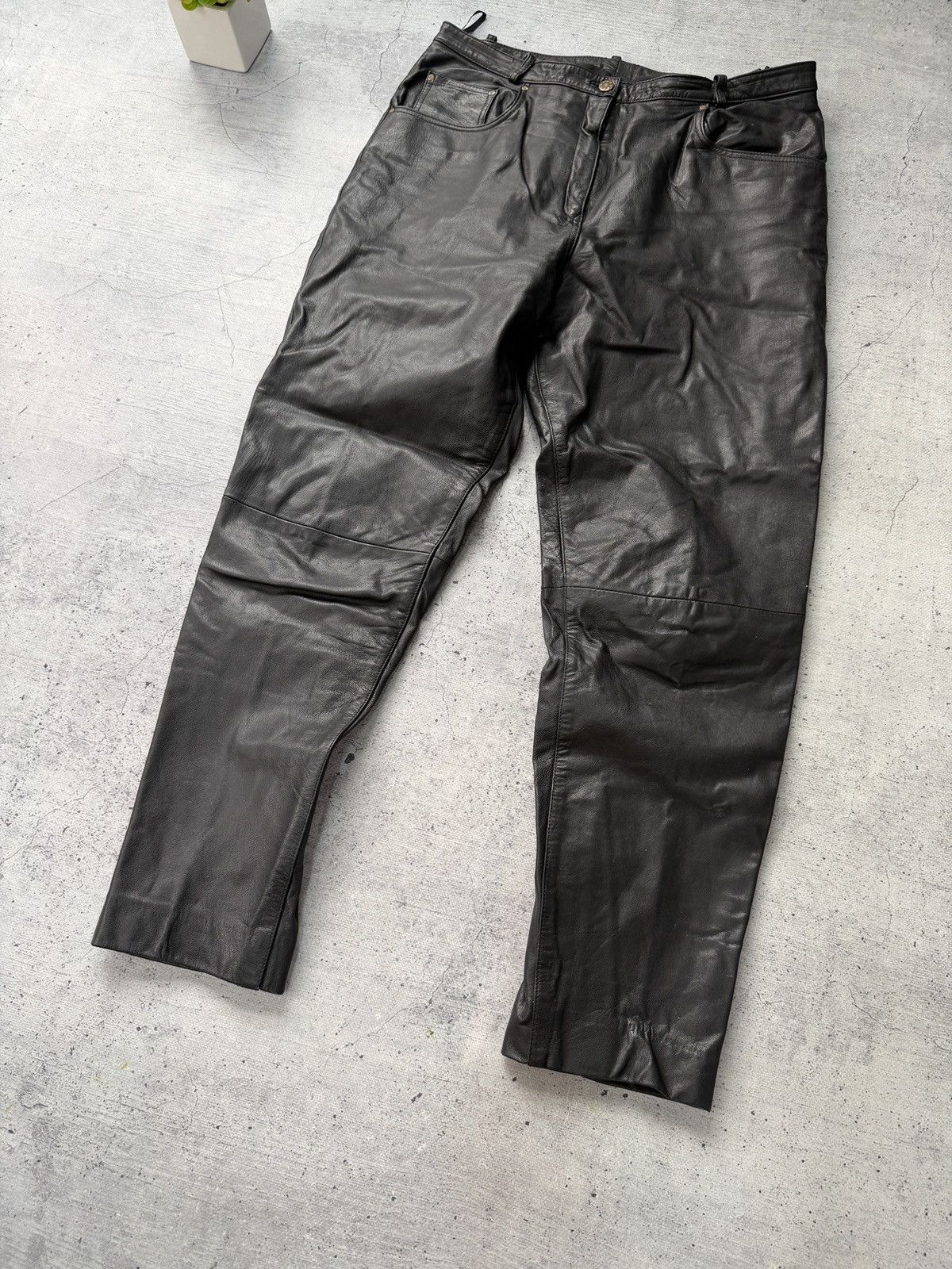 Genuine Leather Crazy! Cowboy core lace up leather pants opium avant garde M Size US 32 / EU 48 - 2 Thumbnail
