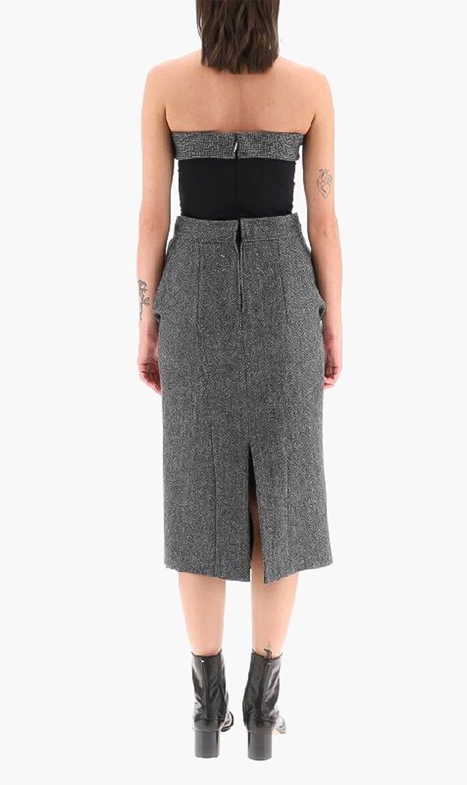 Maison Margiela o1y0625 Midi Dress in Gray/Black Size XS / US 0-2 / IT 36-38 - 4 Thumbnail