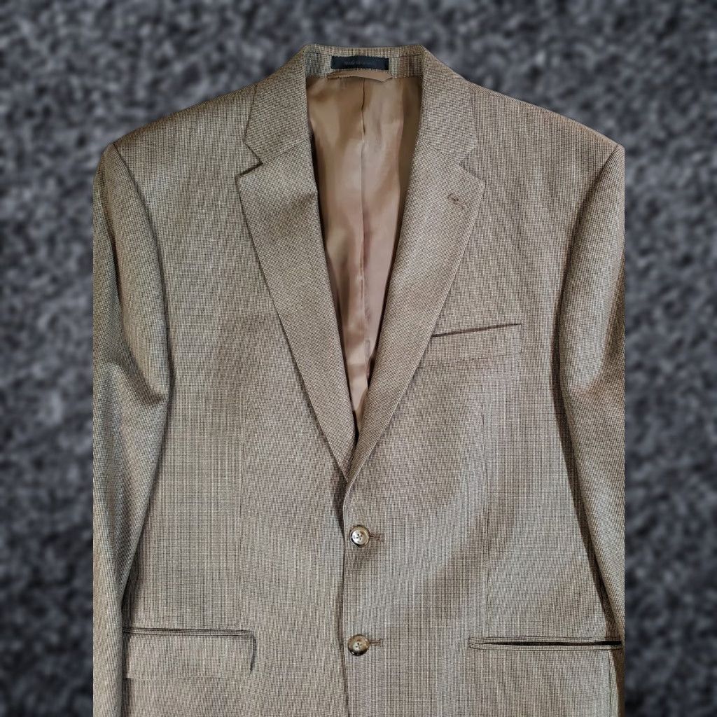 Ralph Lauren Ralph Lauren Signature Blazer Silk & Wool Blend Suit Coat Mens 42R Beige Size 42R - 1 Thumbnail