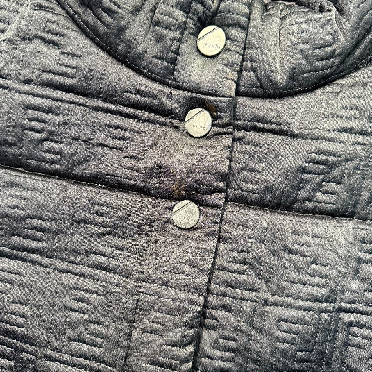 Fendi Vintage FENDI FF Monogram Quilted Puffer Jacket Black Size XS / US 0-2 / IT 36-38 - 4 Thumbnail