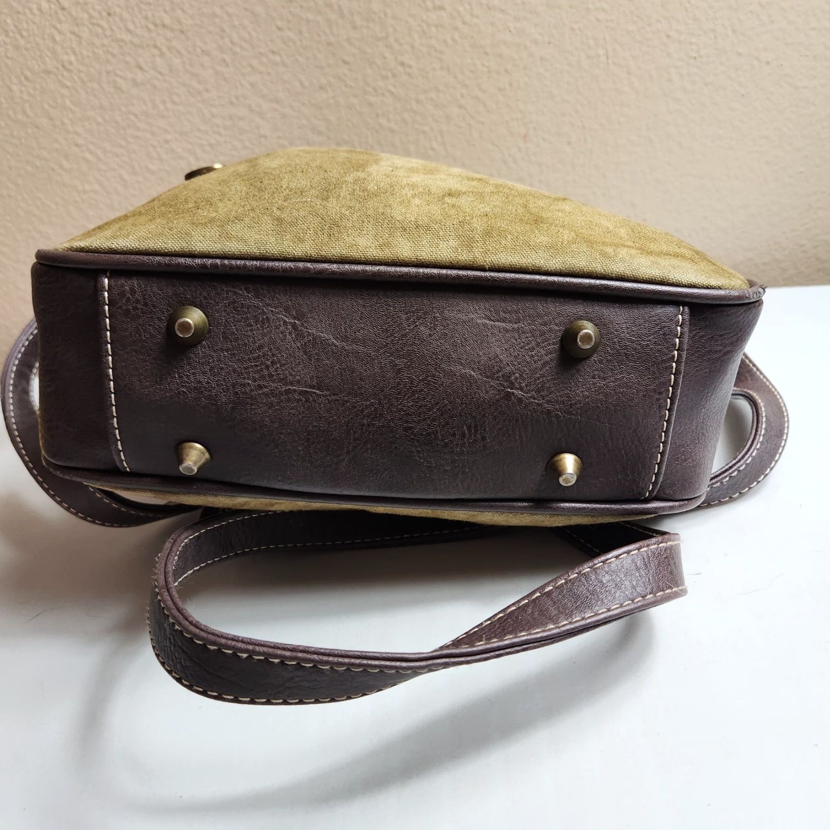 Vintage Montana West Crossbody Bag Brown Canvas Concealed Carry Embroidered Rhinestone Western Faux Leather Strap Women's Medium Size ONE SIZE - 7 Thumbnail