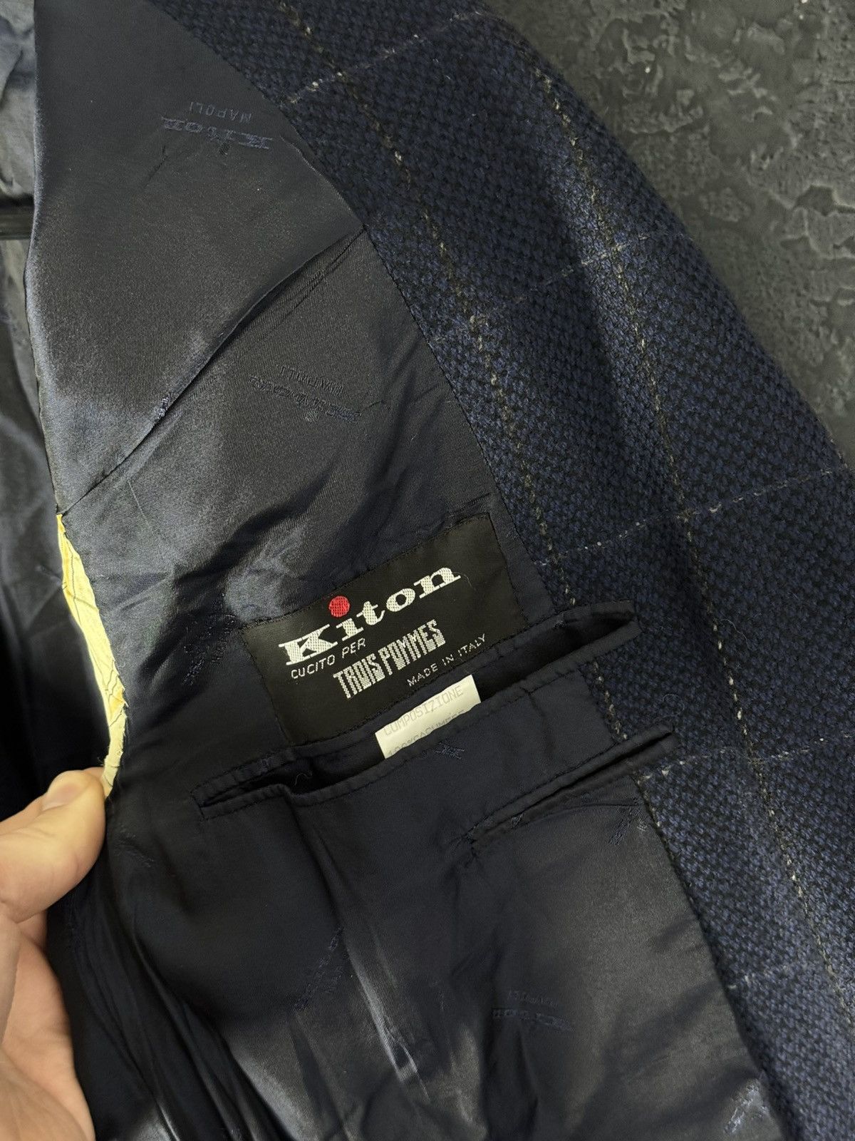 Kiton Kiton Napoli Trois Pommes Blazer 100% Cashmere Blazer Jacket Size 52R - 15 Thumbnail