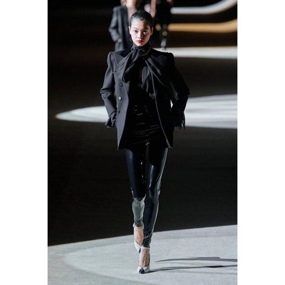 Saint Laurent Latex Leggings Size F36 US 4 Black