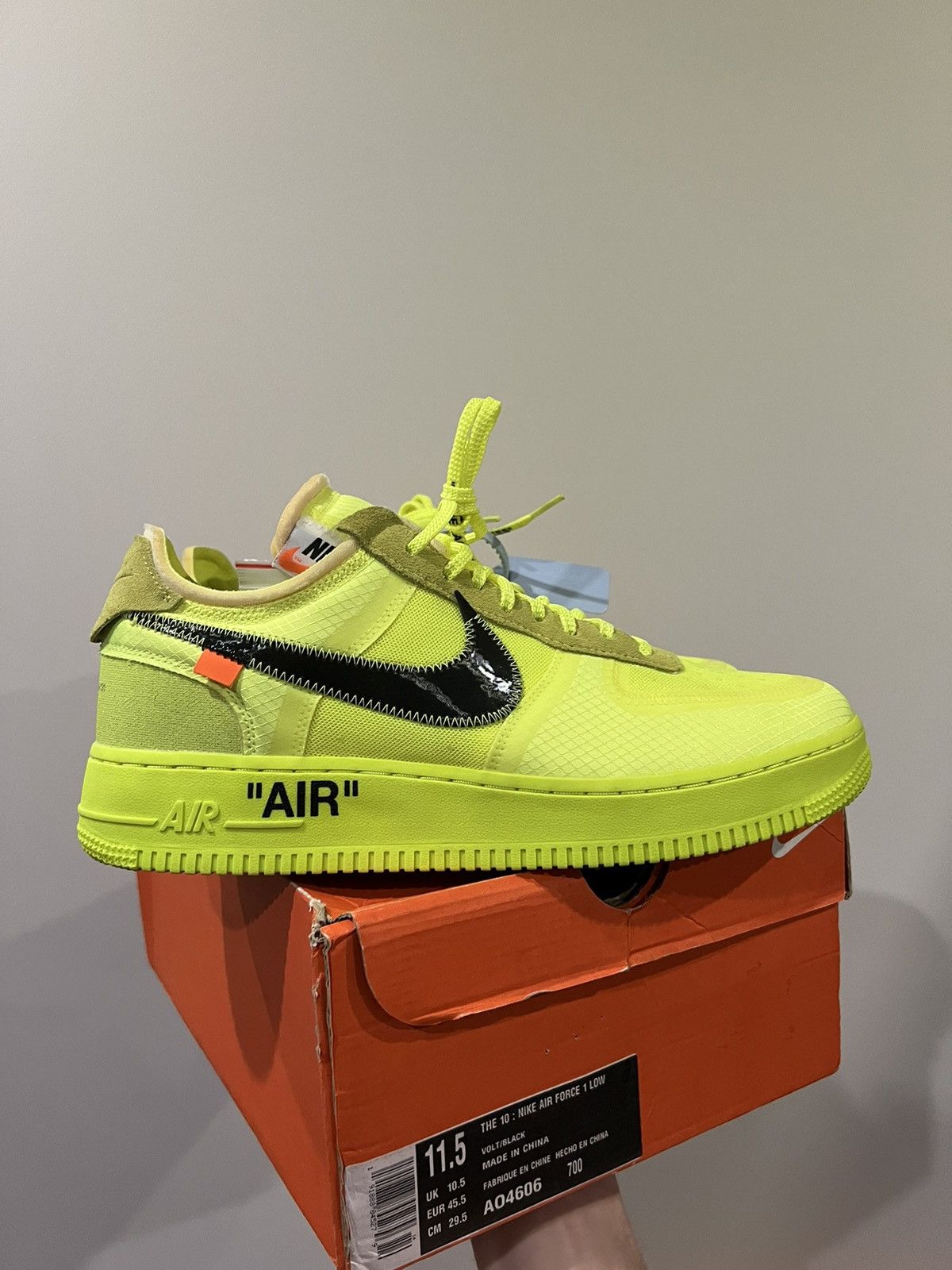 Nike × Off-White Nike air force off white volt Size US 11.5 / EU 44-45 - 1 Thumbnail