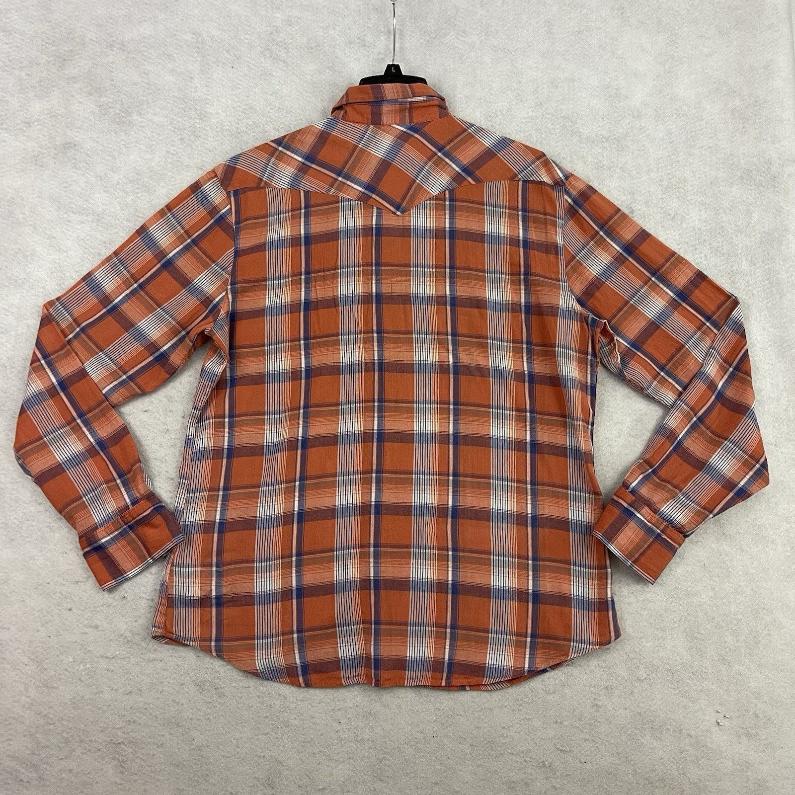 Salt Valley Salt Valley Western Shirt Mens XL Orange Plaid Pearl Snap Size US XL / EU 56 / 4 - 7 Thumbnail
