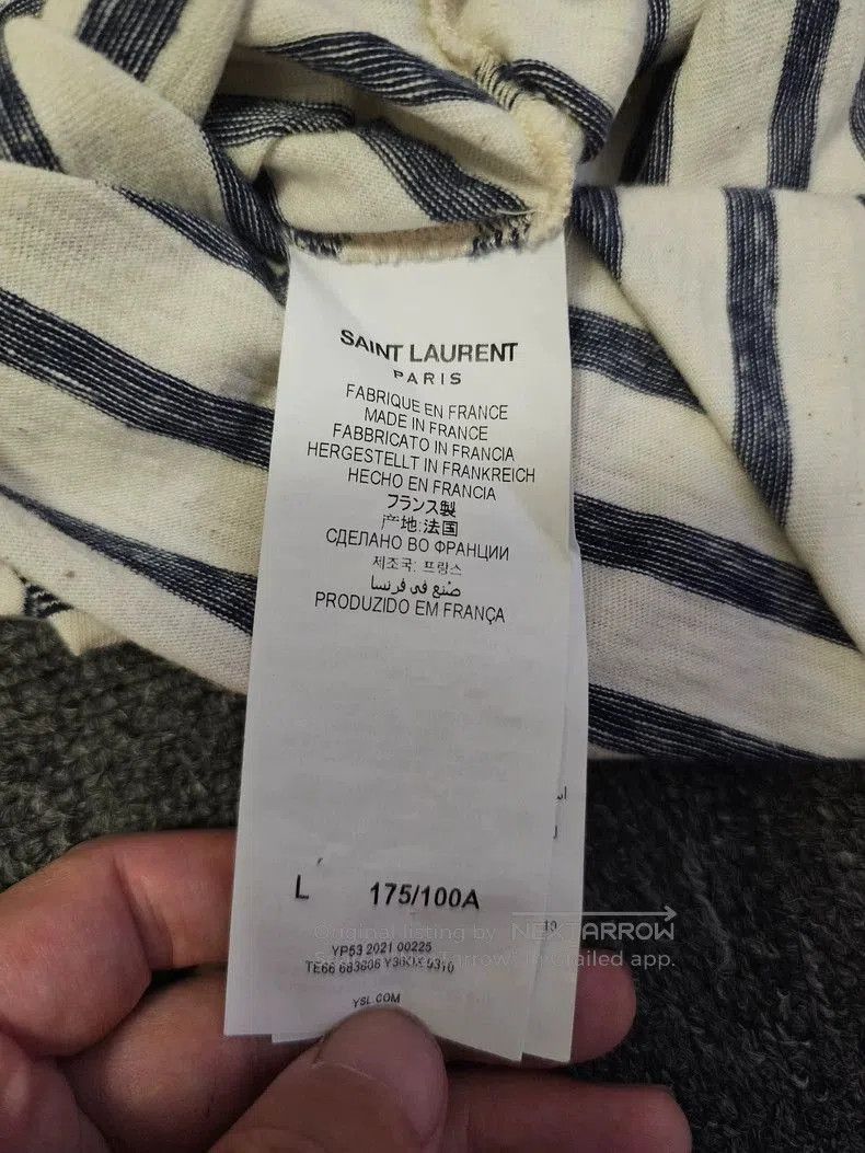 Saint Laurent Paris Saint Laurent Striped Short Sleeve T. Size US L / EU 52-54 / 3 - 5 Thumbnail