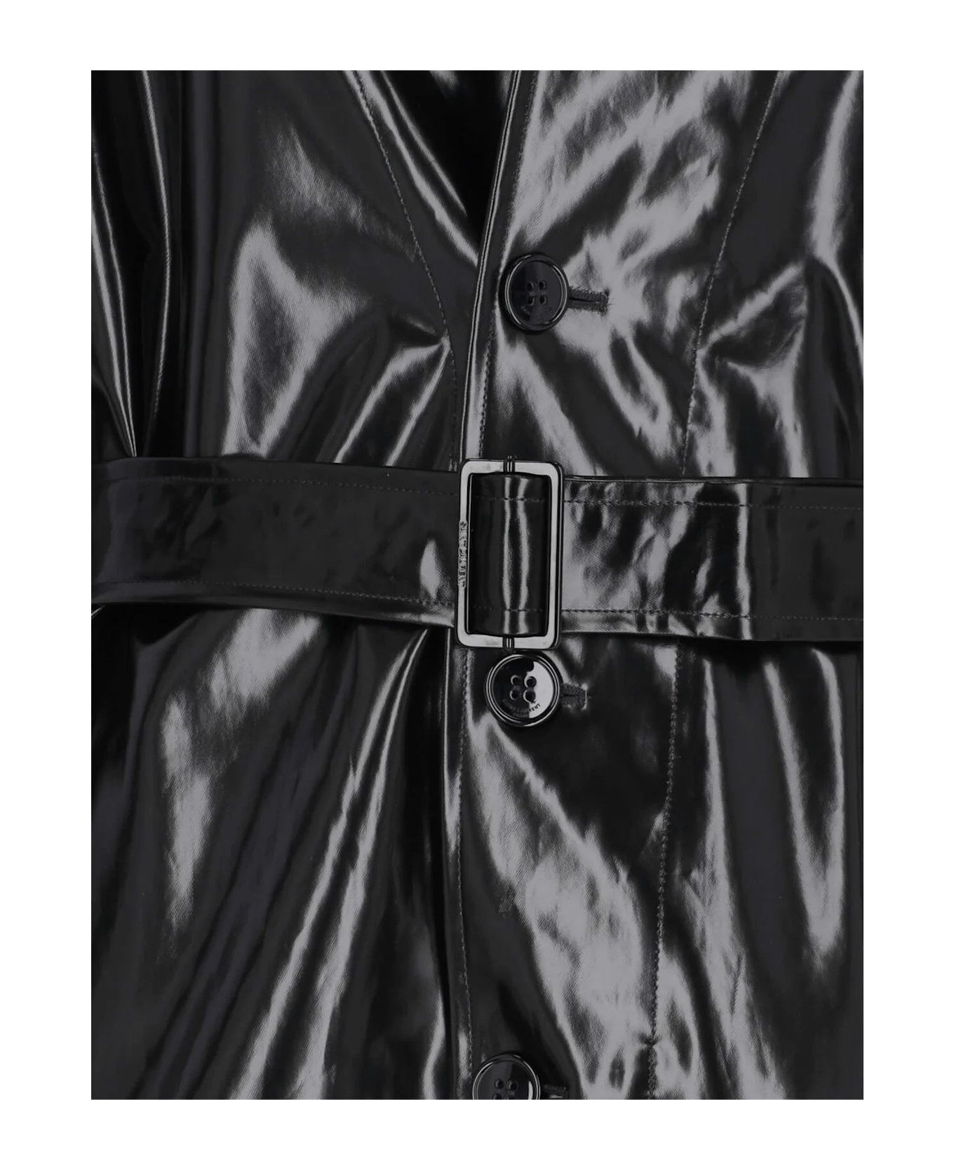Saint Laurent Paris o1bcso1str1225 Manteau Enduit Brillance in Black Size S / US 4 / IT 40 - 4 Thumbnail