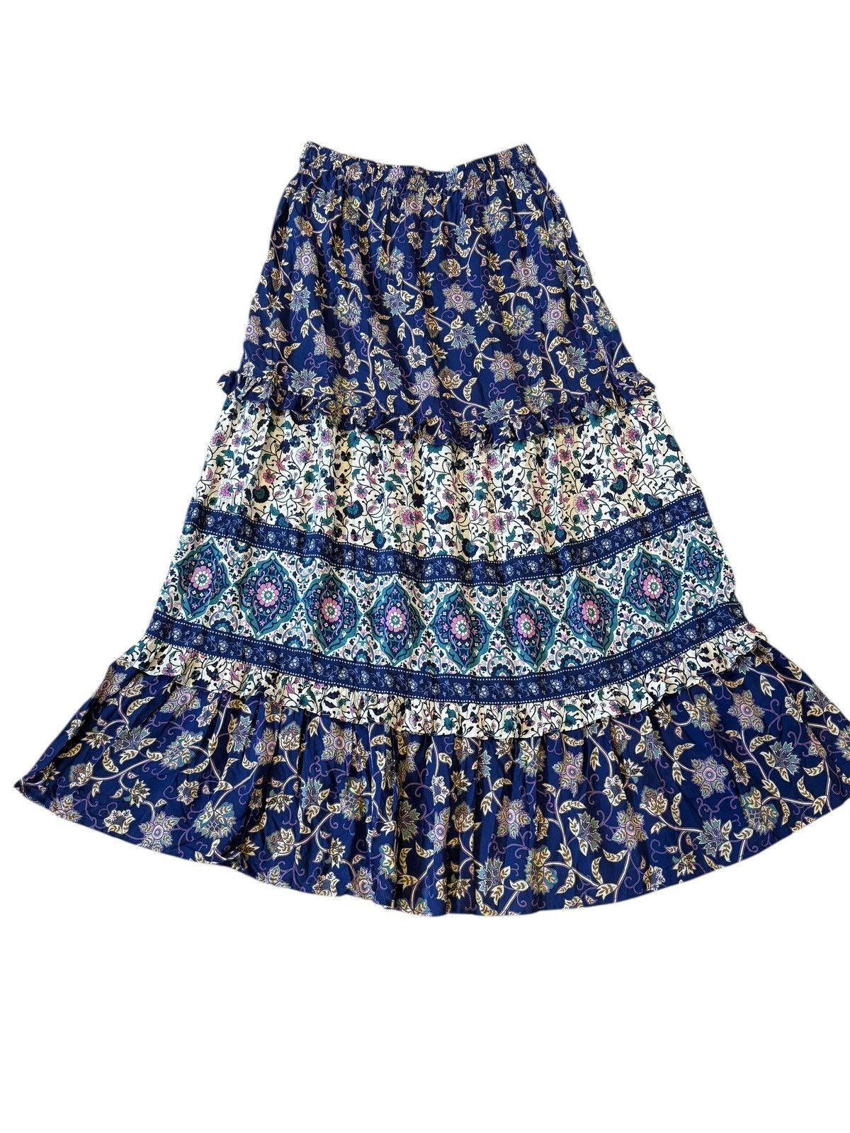 Spell Spell & The Gypsy Skirt Blue Purple Pink Floral Cotton max M Size 32" / US 10 / IT 46 - 1 Thumbnail