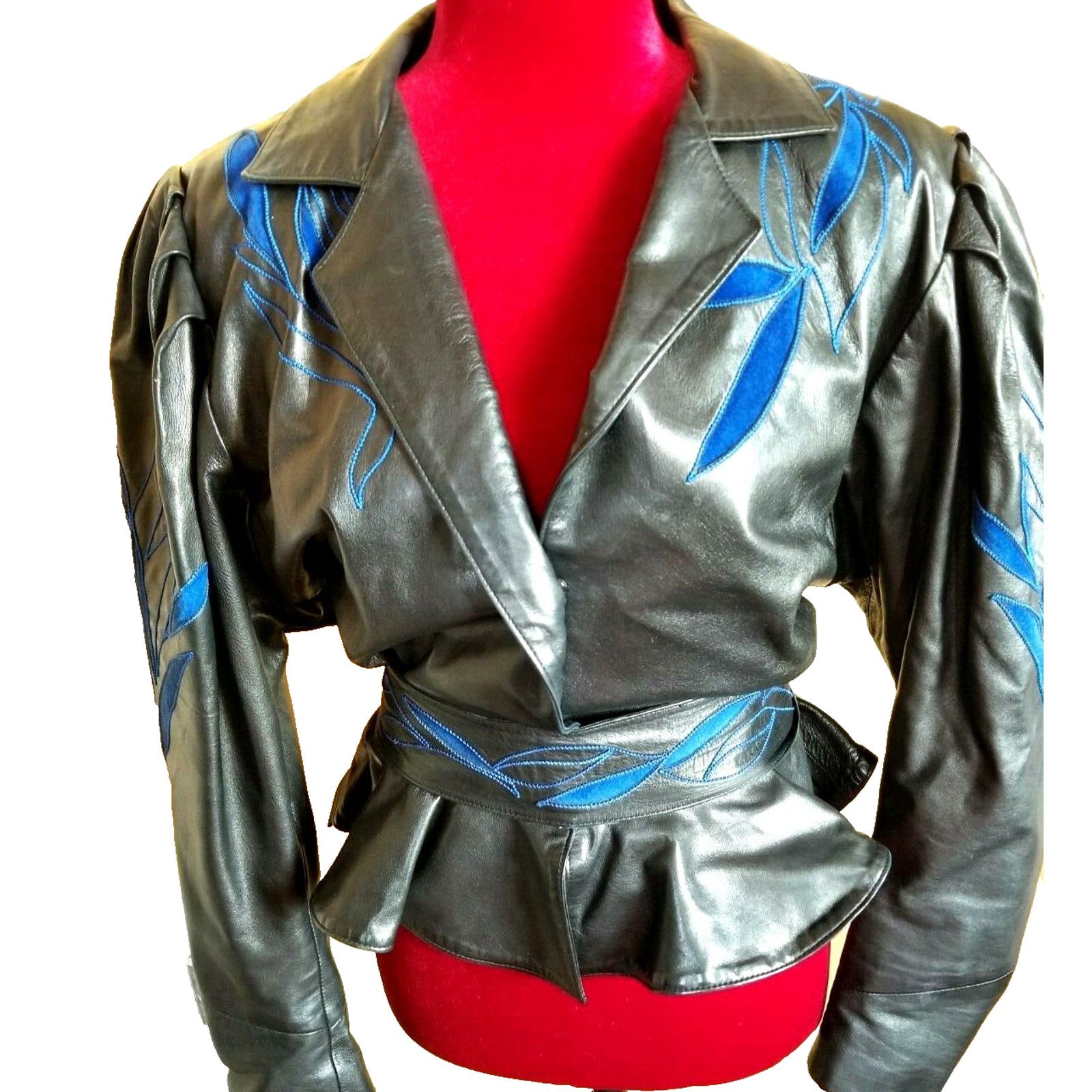 Vintage VINTAGE Zary's PARIS Black Leather Jacket Embellished Size S / US 4 / IT 40 - 1 Thumbnail
